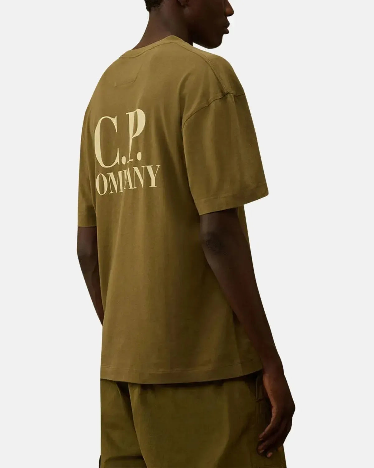 CP COMPANY-CP COMPANY 30/1 JERSEY BACK LOGO T-SHIRT CAPERS-NORTHERN THREADS DESIGNER MENSWEAR