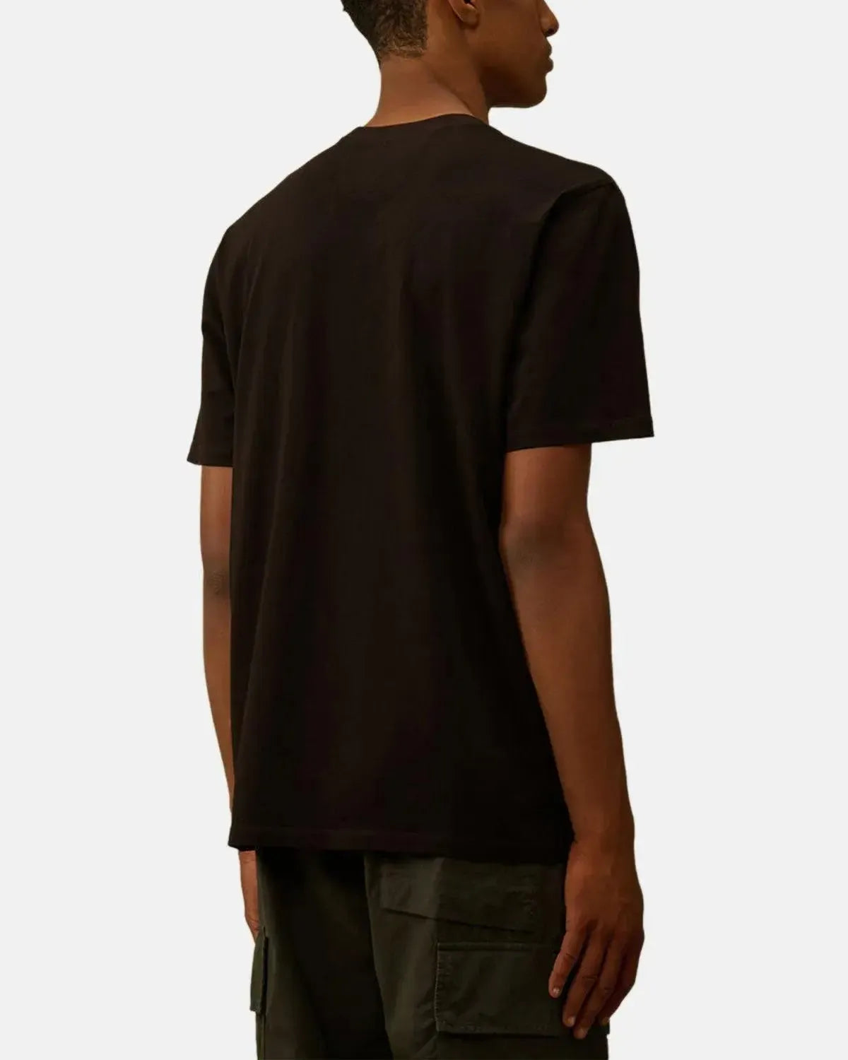 CP COMPANY-CP COMPANY 30/1 JERSEY LABEL LOGO T-SHIRT BLACK-NORTHERN THREADS DESIGNER MENSWEAR