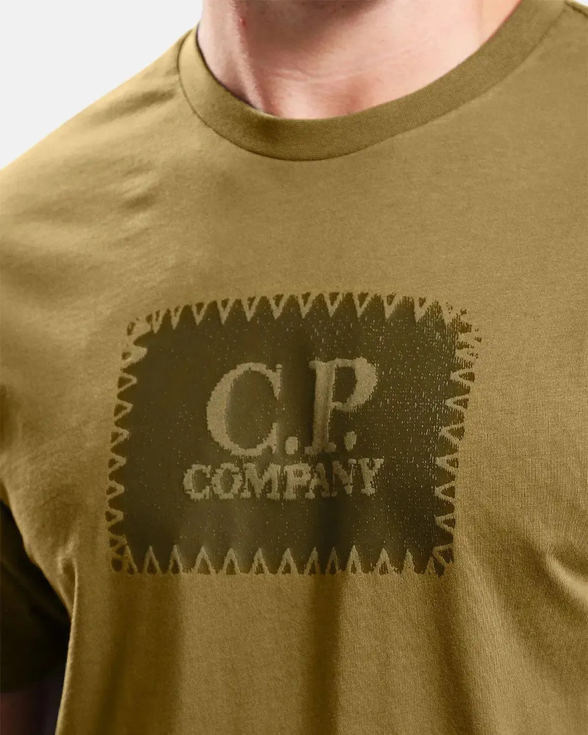 CP COMPANY-CP COMPANY 30/1 JERSEY LABEL LOGO T-SHIRT CAPERS-NORTHERN THREADS DESIGNER MENSWEAR
