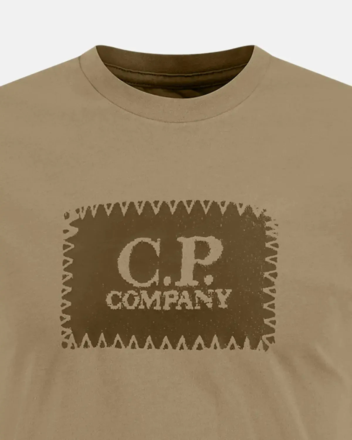 CP COMPANY-CP COMPANY 30/1 JERSEY LABEL LOGO T-SHIRT FALLEN ROCK GREY-NORTHERN THREADS DESIGNER MENSWEAR