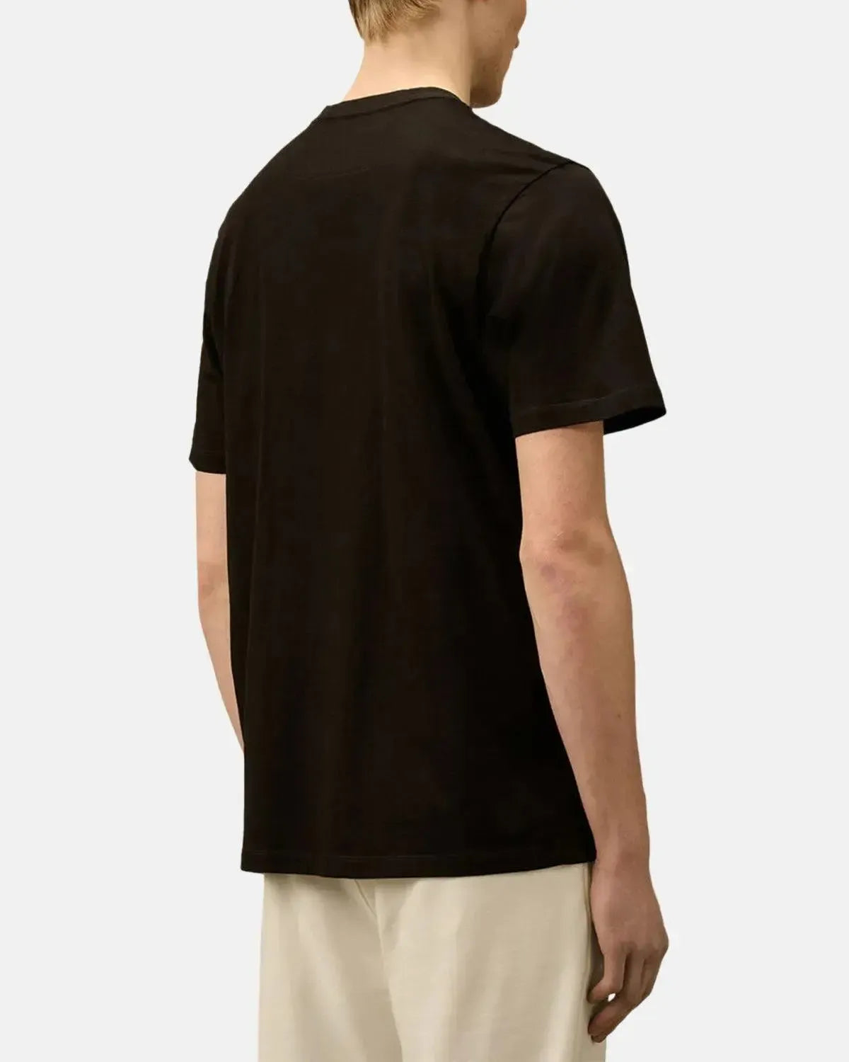 CP COMPANY-CP COMPANY 30/1 JERSEY LOGO T-SHIRT BLACK-NORTHERN THREADS DESIGNER MENSWEAR