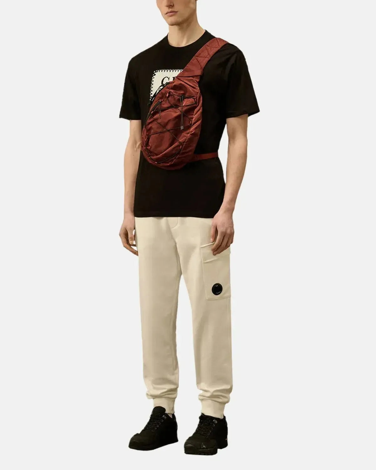 CP COMPANY-CP COMPANY 30/1 JERSEY LOGO T-SHIRT BLACK-NORTHERN THREADS DESIGNER MENSWEAR