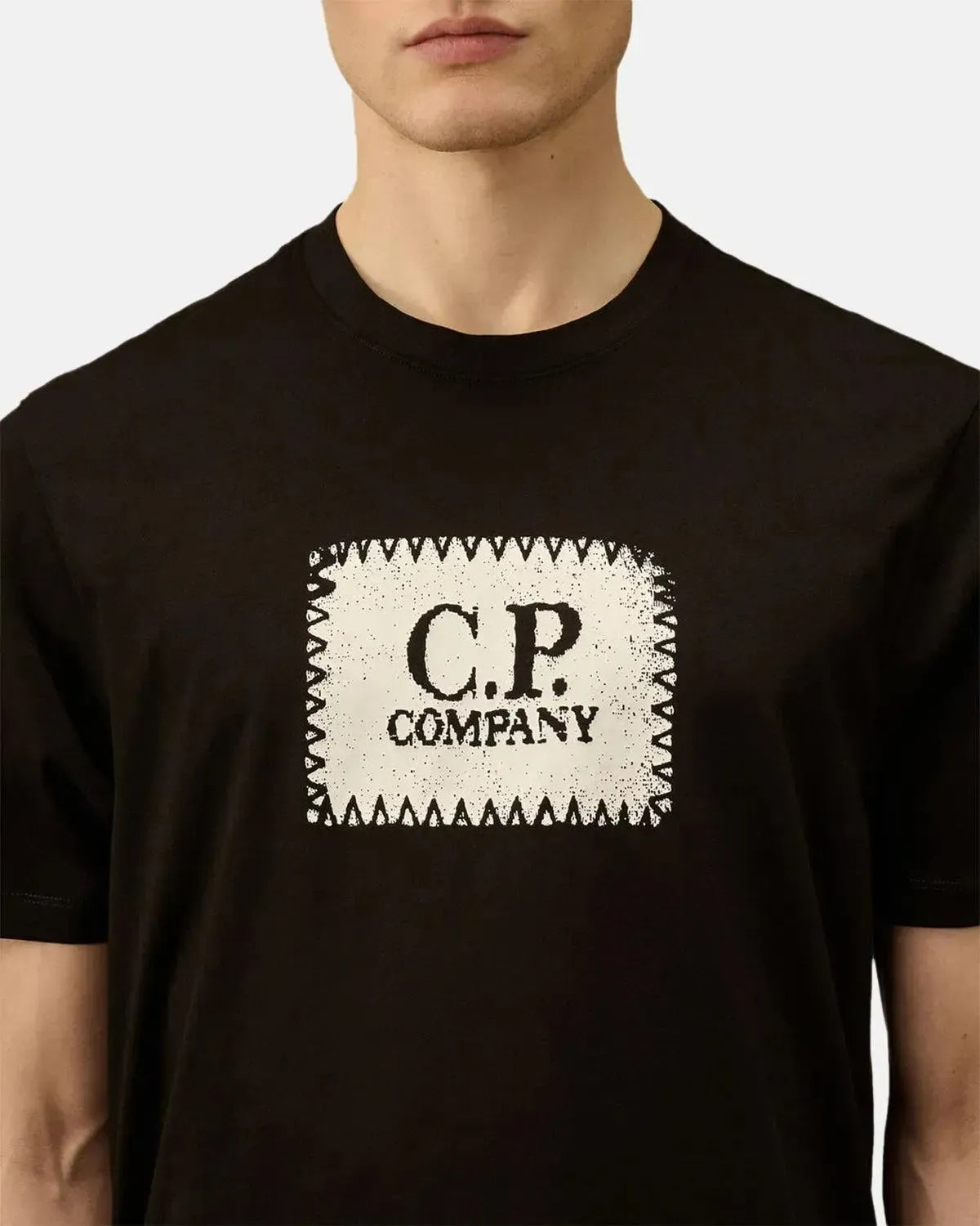 CP COMPANY-CP COMPANY 30/1 JERSEY LOGO T-SHIRT BLACK-NORTHERN THREADS DESIGNER MENSWEAR