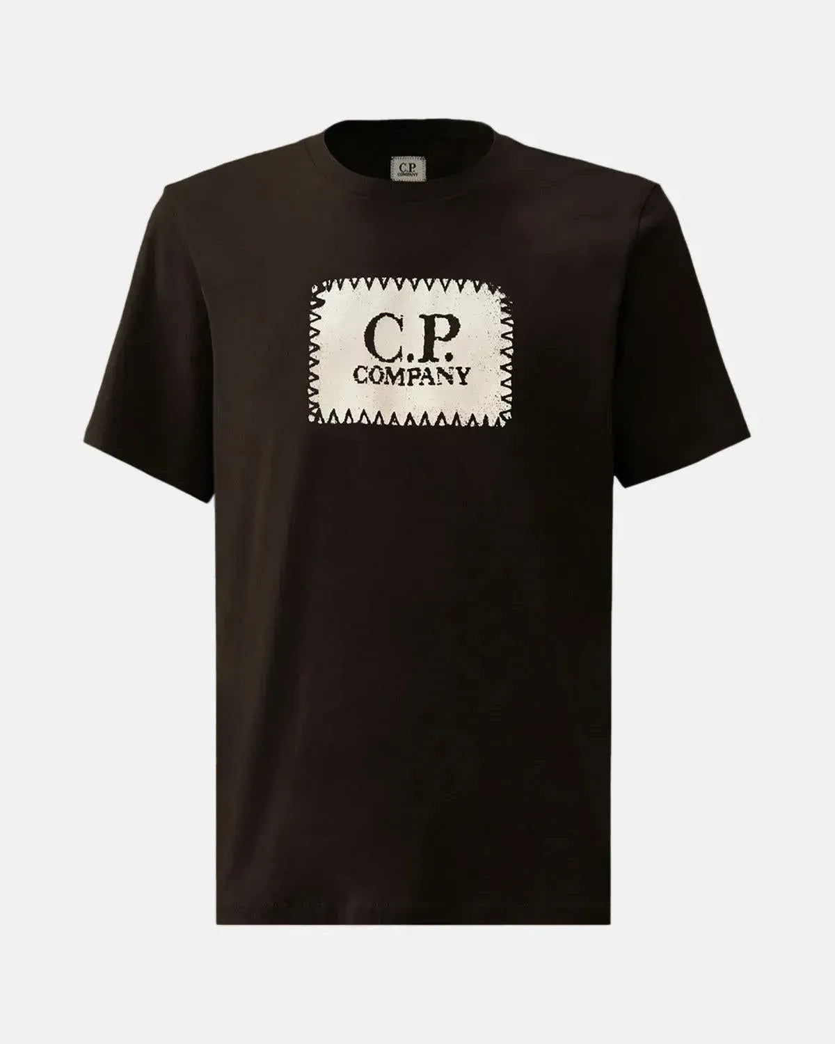 CP COMPANY-CP COMPANY 30/1 JERSEY LOGO T-SHIRT BLACK-NORTHERN THREADS DESIGNER MENSWEAR