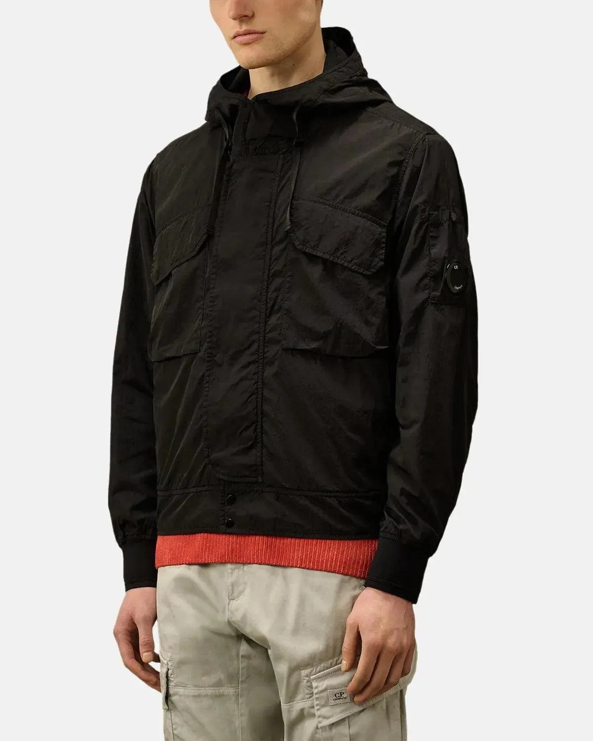 CP COMPANY-CP COMPANY CHROME-R HOODED LENS JACKET TOTAL ECLIPSE-NORTHERN THREADS DESIGNER MENSWEAR