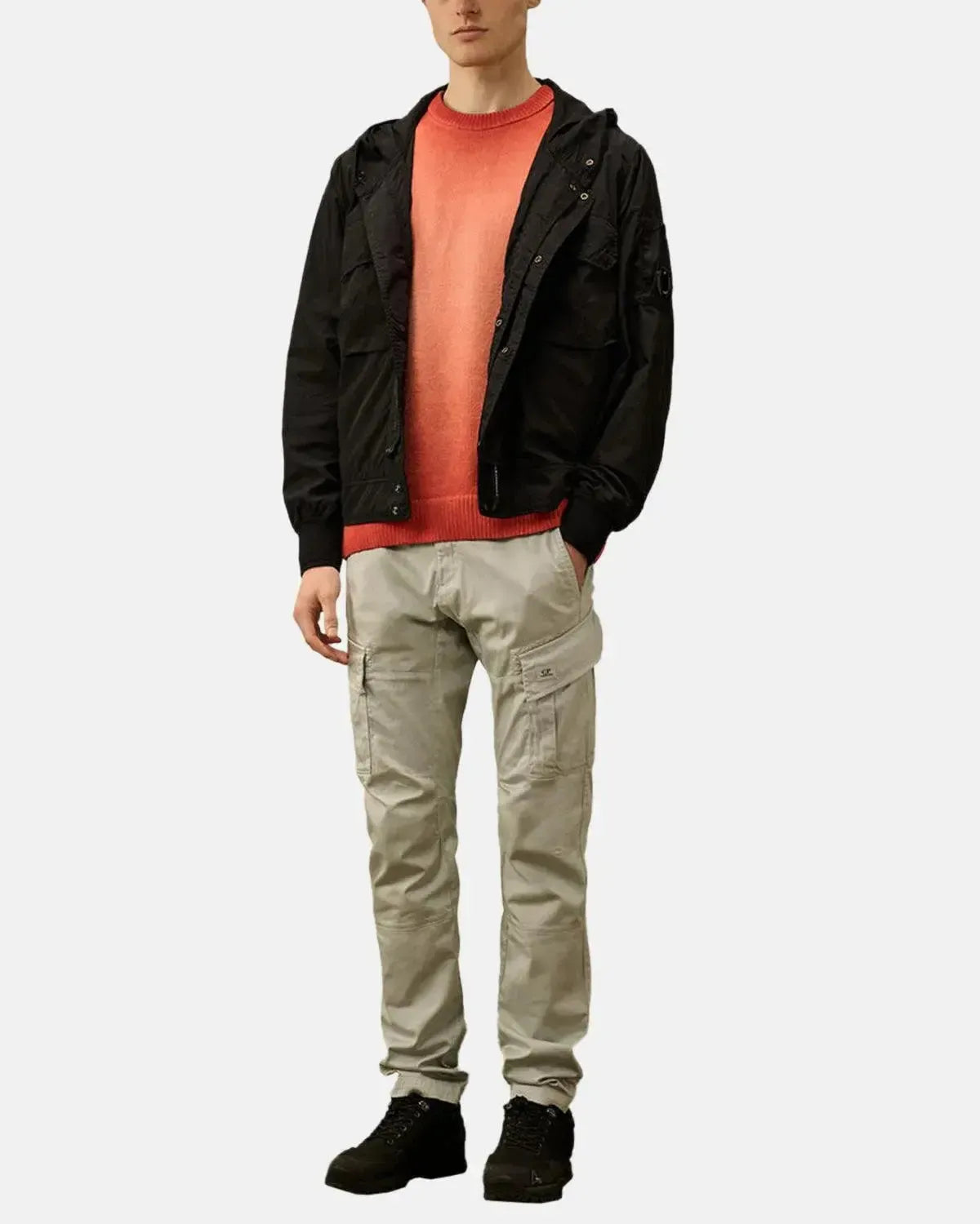 CP COMPANY-CP COMPANY CHROME-R HOODED LENS JACKET TOTAL ECLIPSE-NORTHERN THREADS DESIGNER MENSWEAR