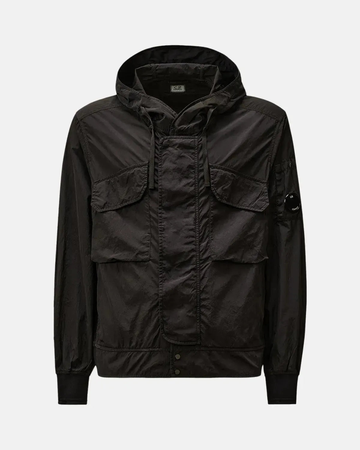 CP COMPANY-CP COMPANY CHROME-R HOODED LENS JACKET TOTAL ECLIPSE-NORTHERN THREADS DESIGNER MENSWEAR
