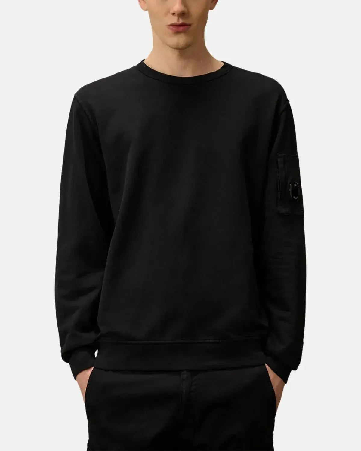 CP COMPANY-CP COMPANY LIGHT FLEECE CREWNECK LENS SWEATSHIRT TOTAL ECLIPSE-NORTHERN THREADS DESIGNER MENSWEAR