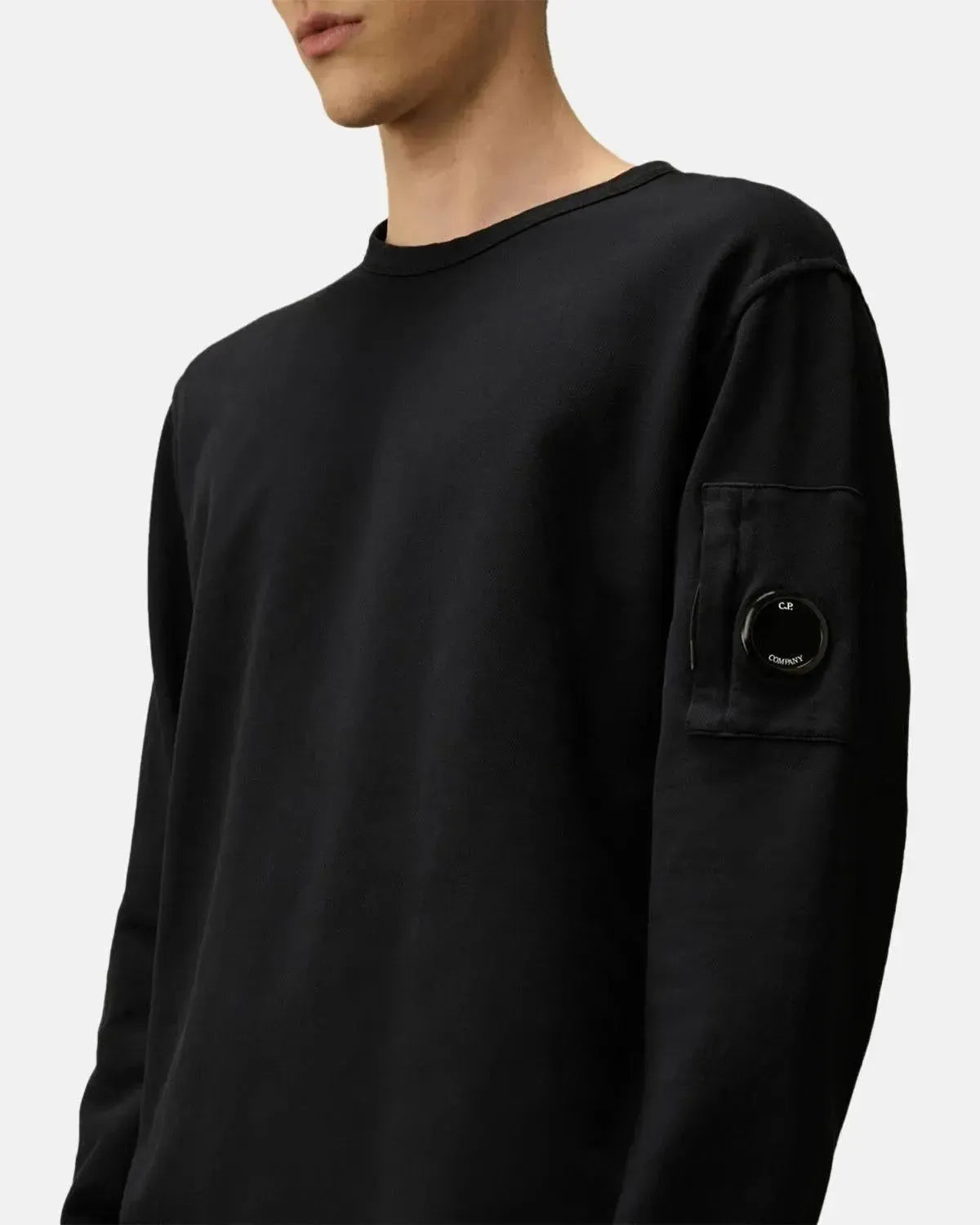 CP COMPANY-CP COMPANY LIGHT FLEECE CREWNECK LENS SWEATSHIRT TOTAL ECLIPSE-NORTHERN THREADS DESIGNER MENSWEAR
