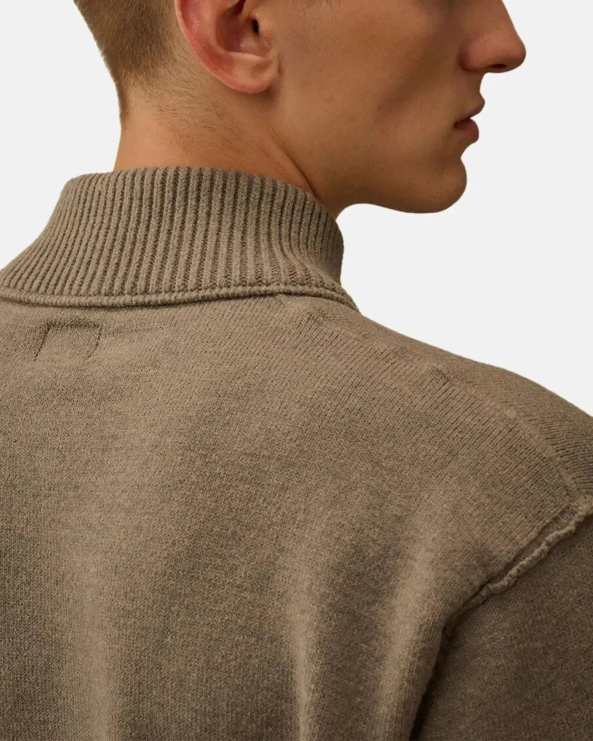 CP COMPANY-CP COMPANY SOFT COTTON STRETCH CHEST POCKET 1/4 ZIP KNIT GUNMETAL GREY-NORTHERN THREADS DESIGNER MENSWEAR