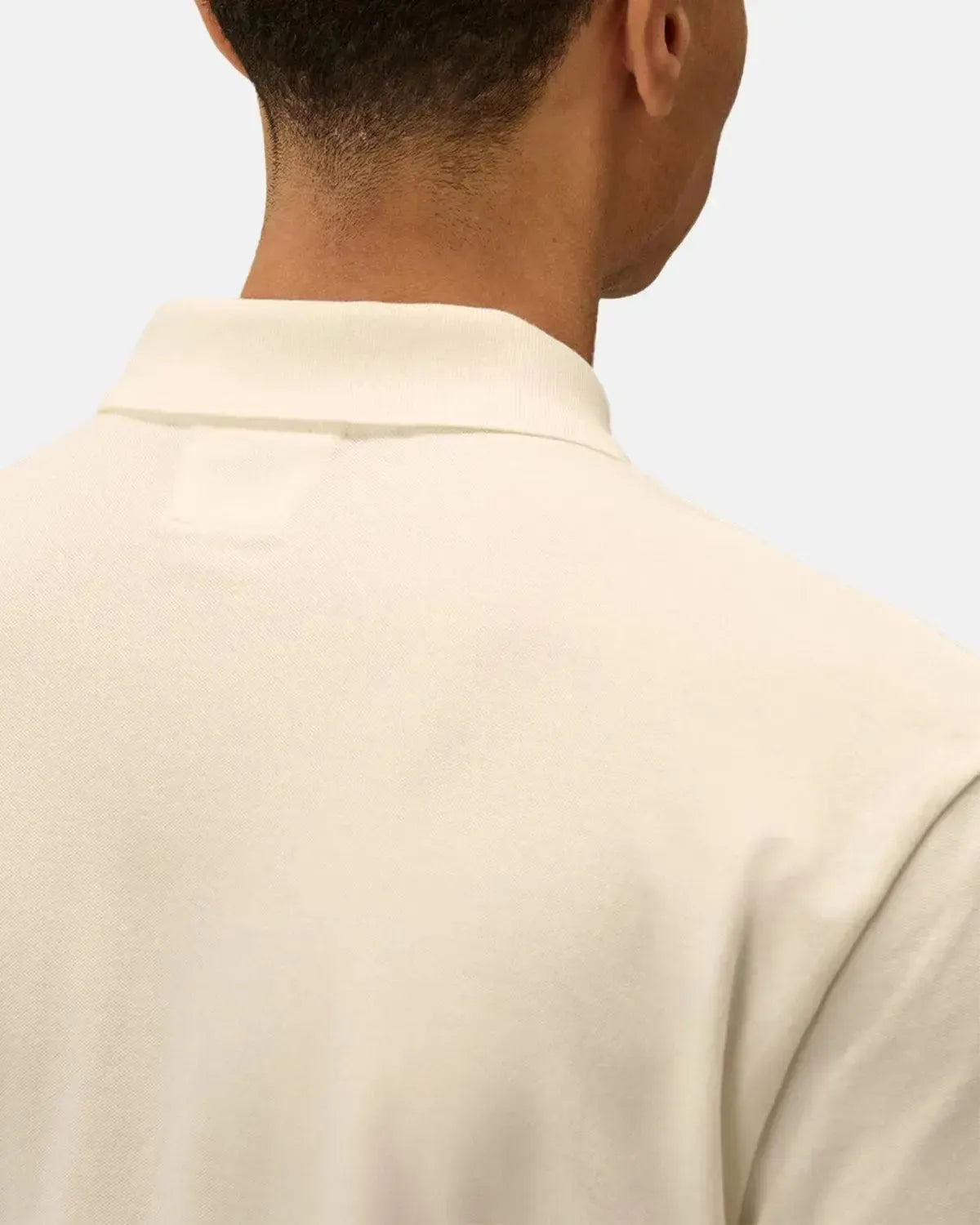 CP COMPANY-CP COMPANY STRETCH PIQUET LOGO POLO GAUZE WHITE-NORTHERN THREADS DESIGNER MENSWEAR