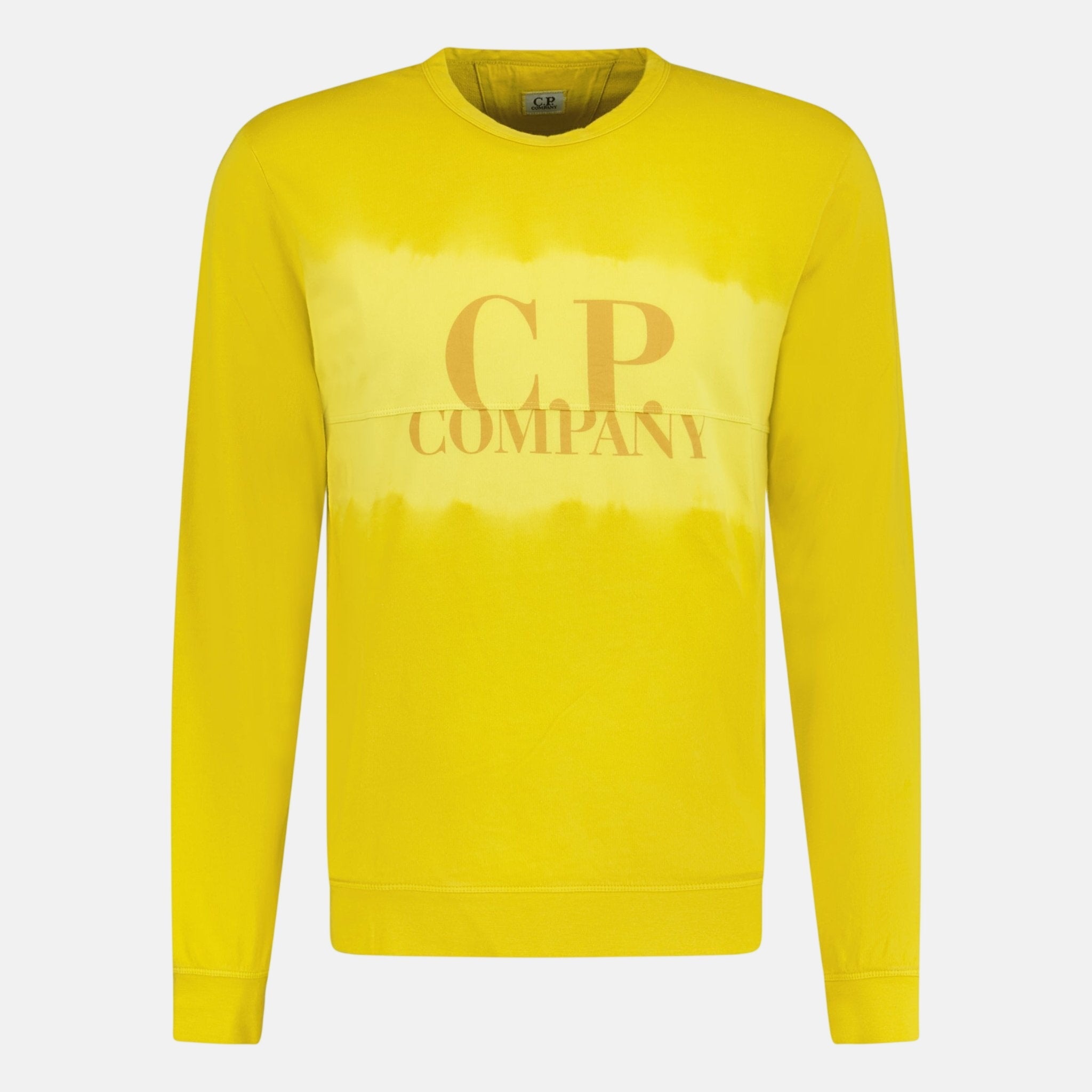 CP Company Dye Logo Sweatshirt Yellow - B38 - northern threads uk