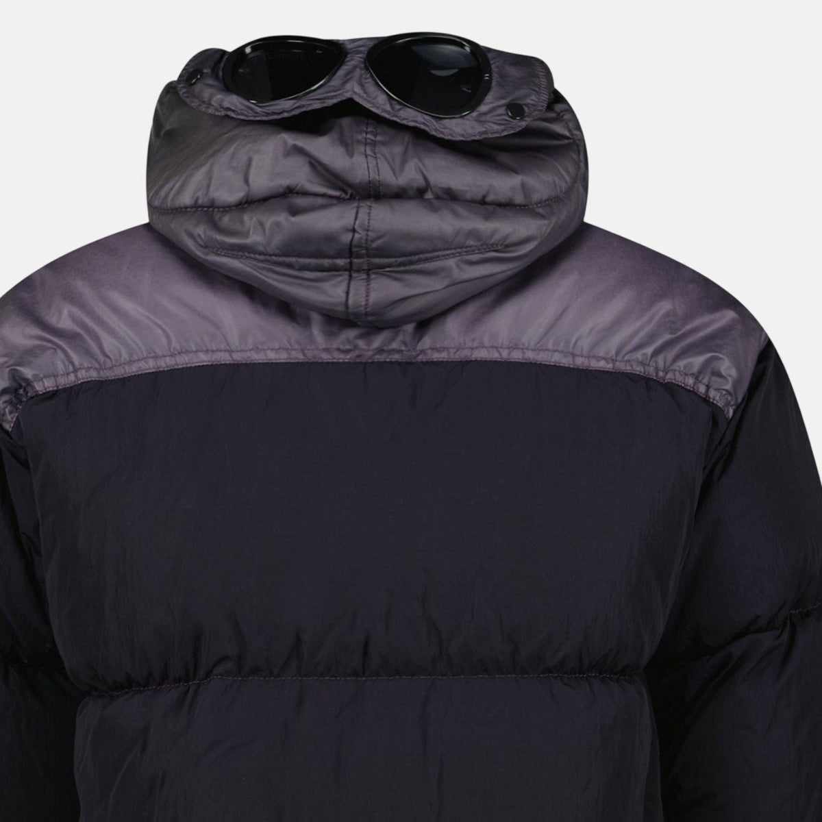 CP Company Eco Chrome R Mixed Goggle Down Jacket Nightshade | Northern Threads Designer Menswear
