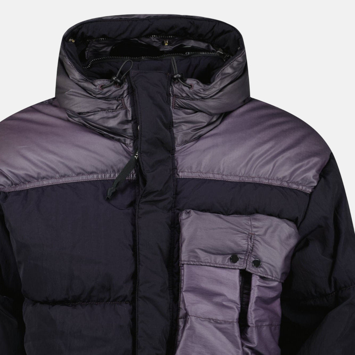 CP Company Eco Chrome R Mixed Goggle Down Jacket Nightshade | Northern Threads Designer Menswear