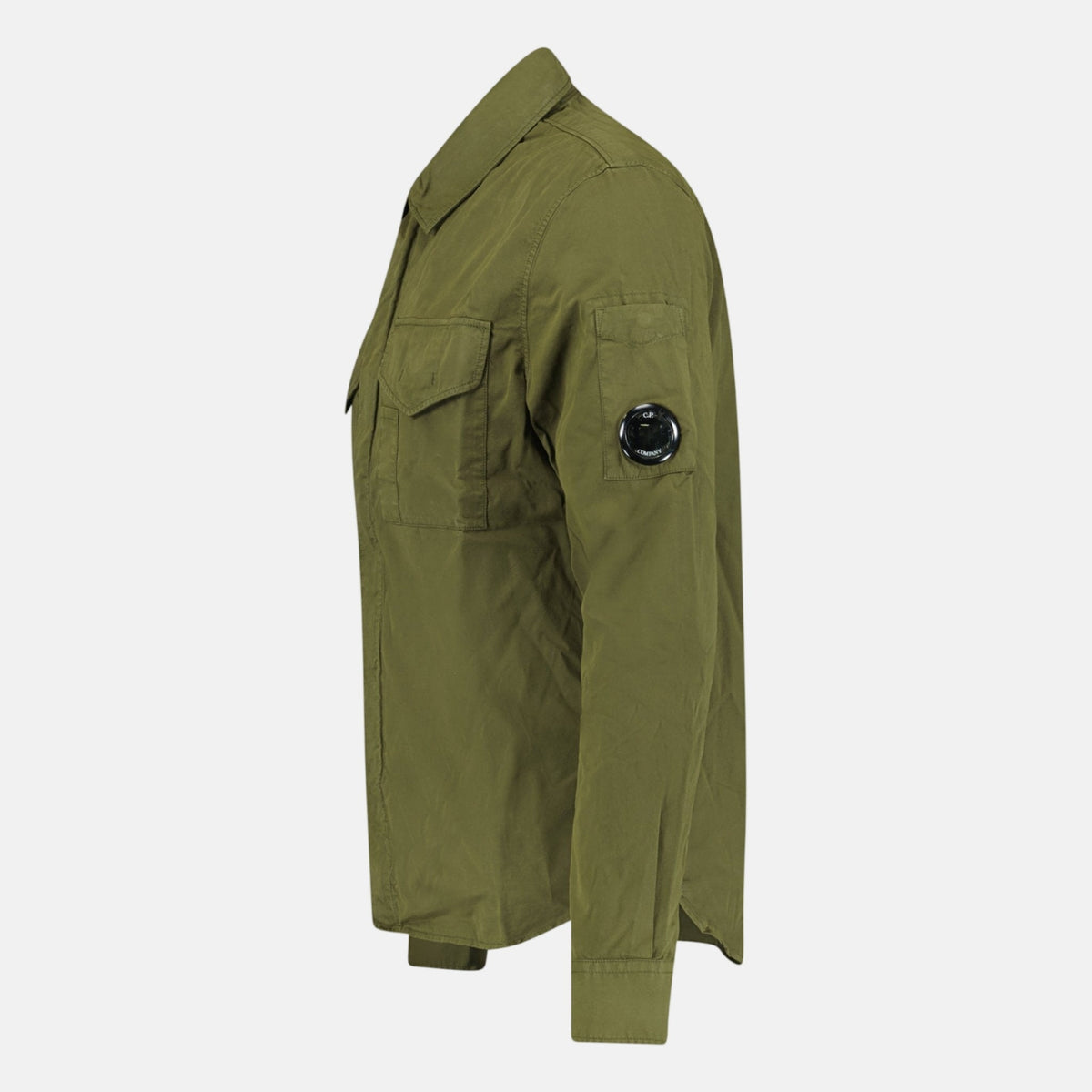 CP Company Gabardine Lens Zip Overshirt Jacket Green | Northern Threads Designer Menswear
