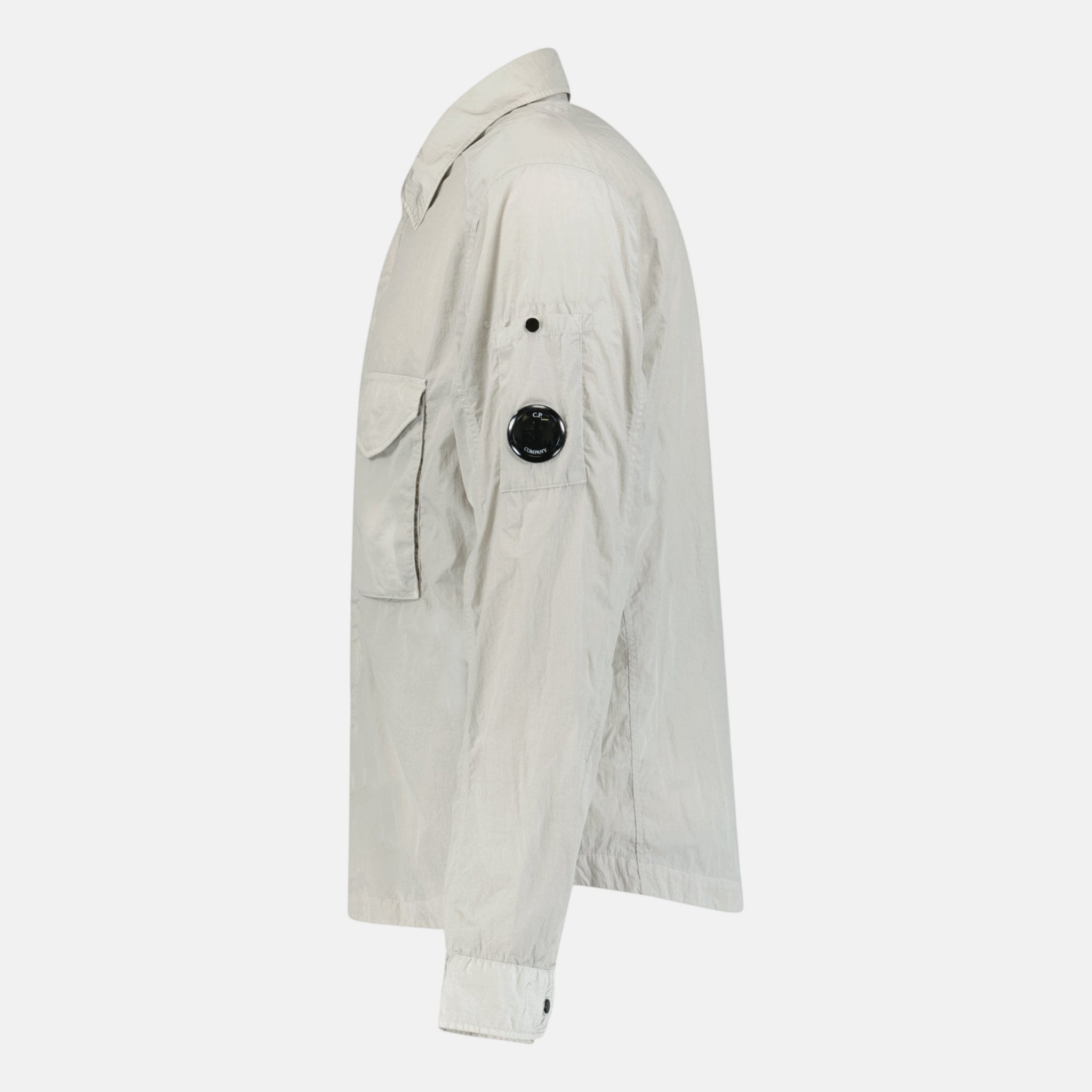 CP Company Lens Chrome Zip - Up Jacket Light Grey - northern threads