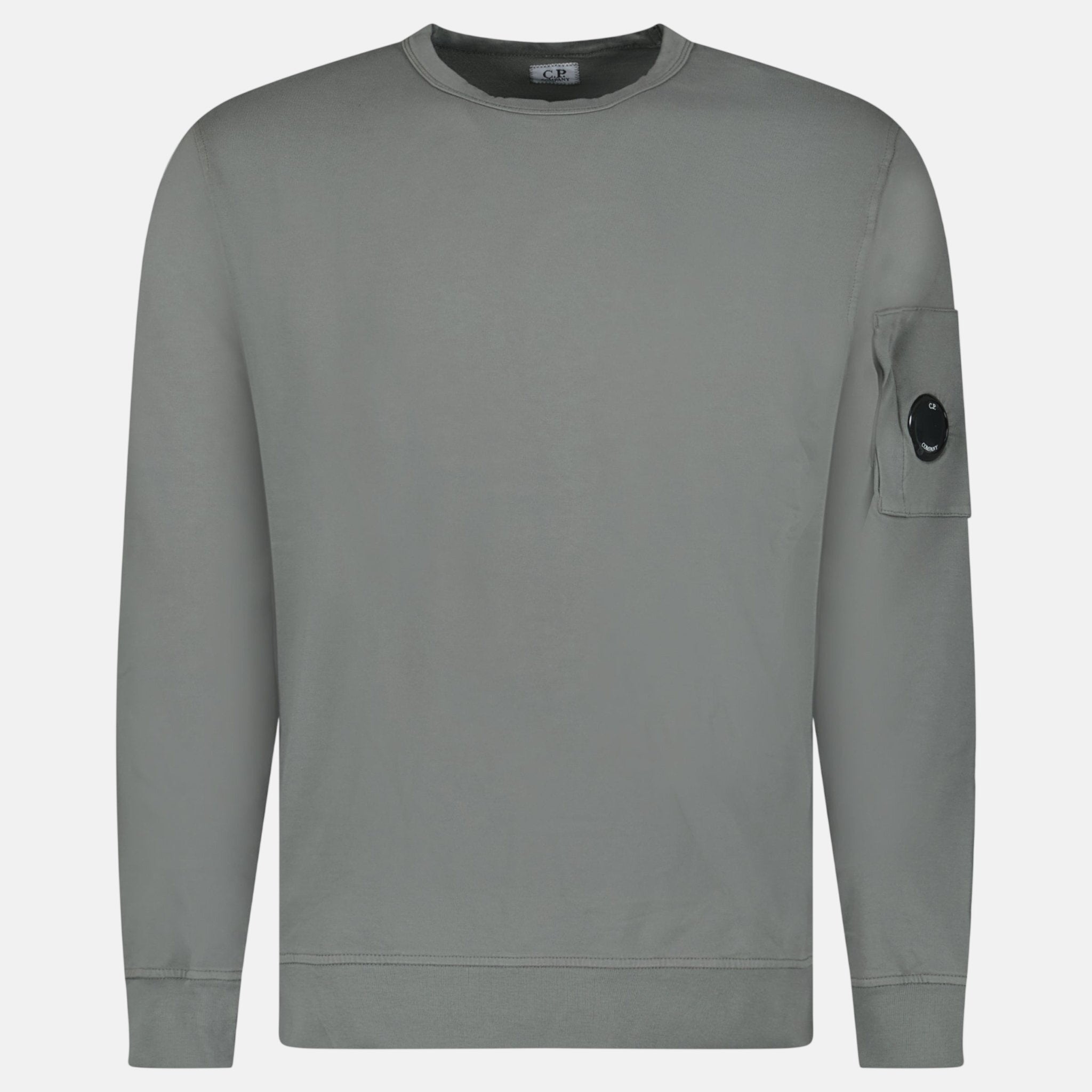 CP Company Light Fleece Crewneck Lens Sweatshirt Gunmetal - C54 - northern threads uk