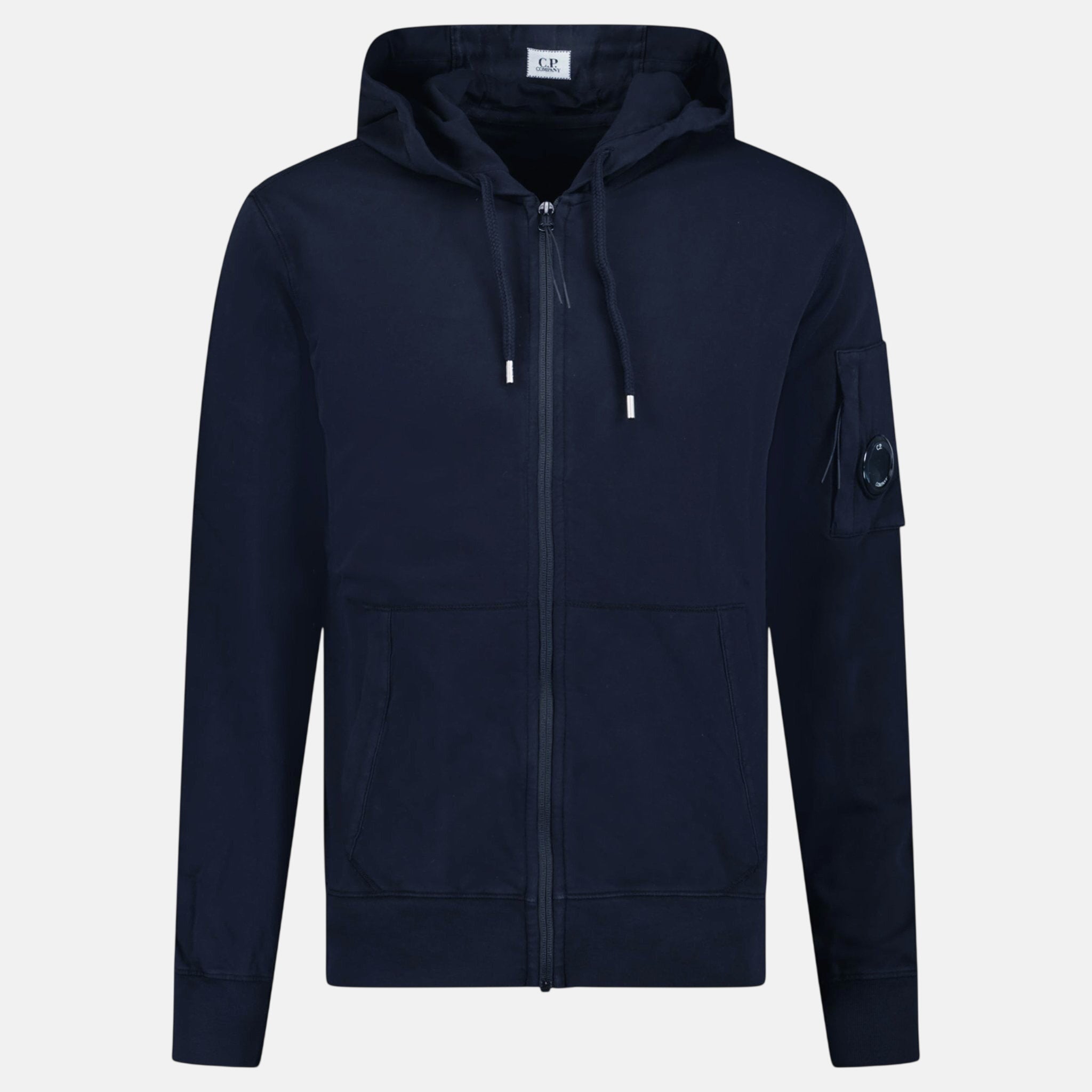 CP Company Light Fleece Lens Zip Hoodie Navy - O14 - northern threads uk