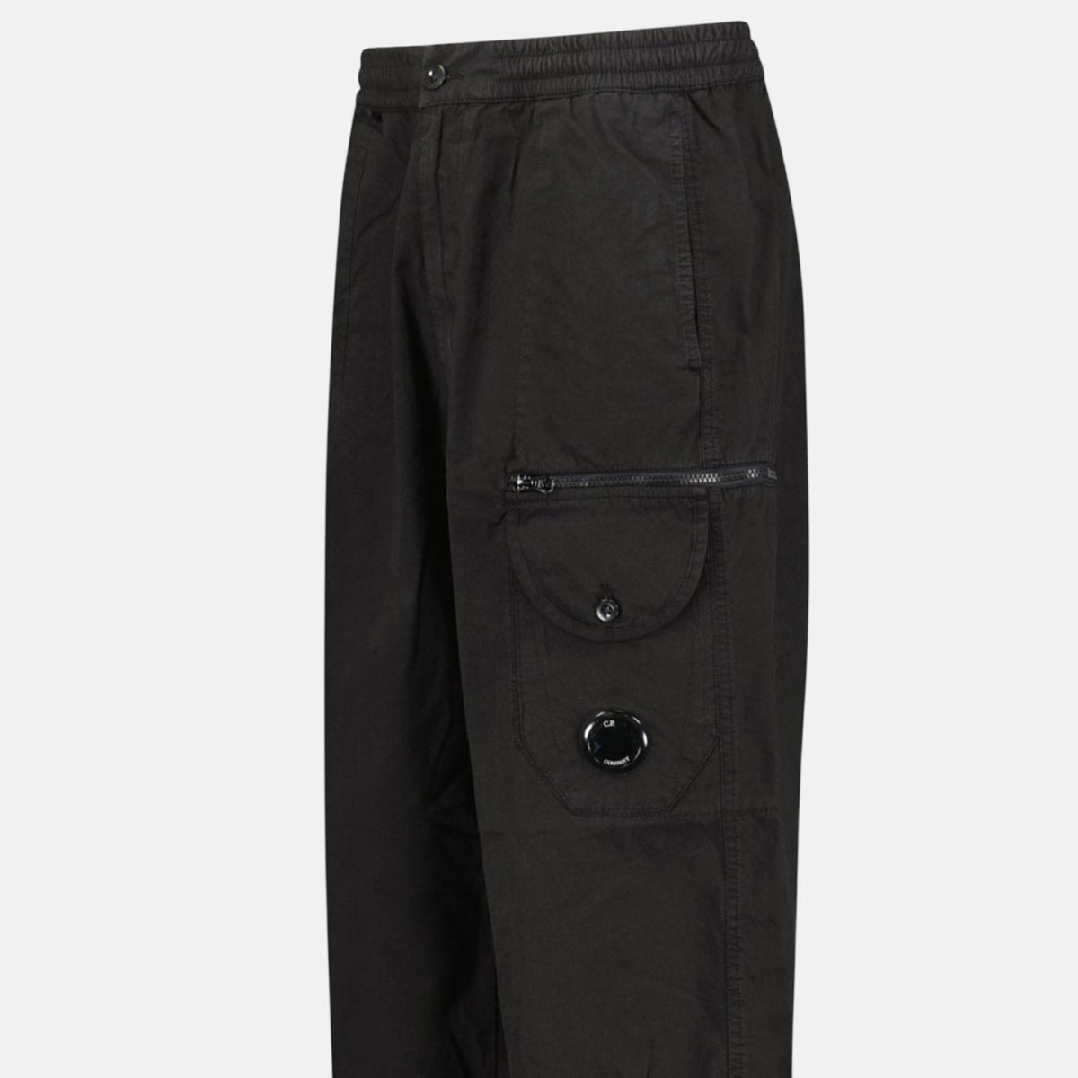 CP Company Microreps Boxy Cargo Lens Pants Black | Northern Threads Designer Menswear