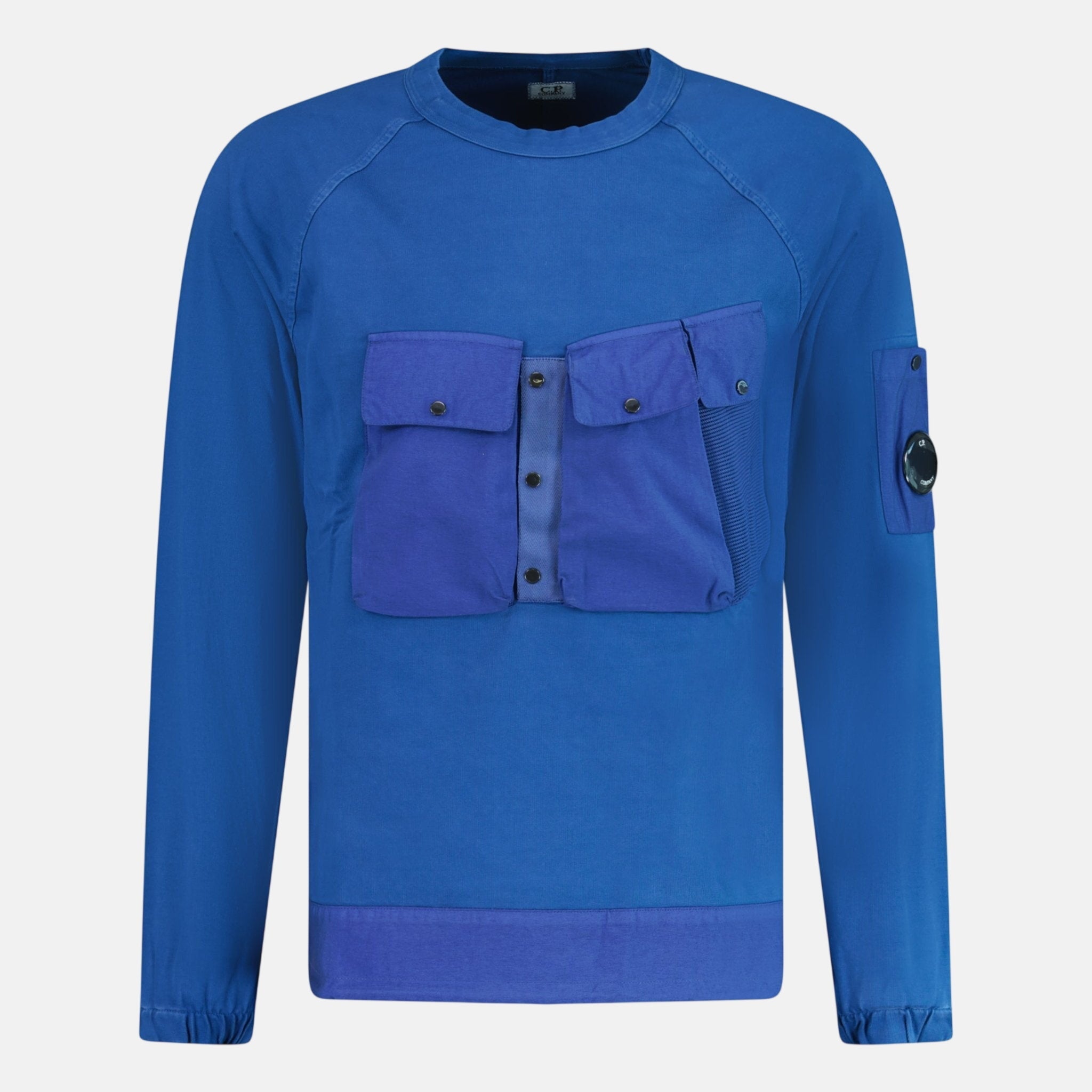 CP Company Mixed Heavy Lens Sweatshirt Blue - C59 - northern threads uk