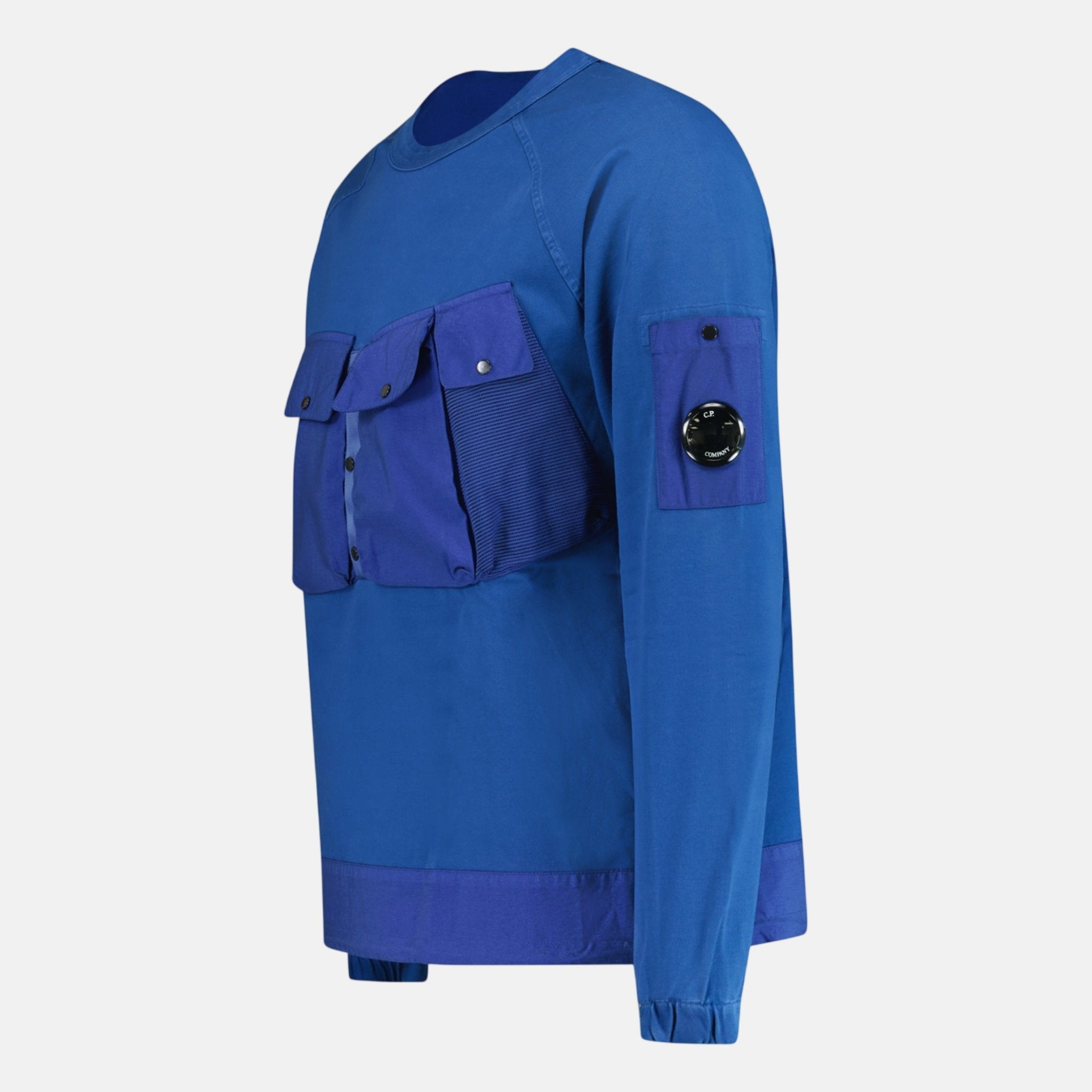 CP Company Mixed Heavy Lens Sweatshirt Blue - northern threads