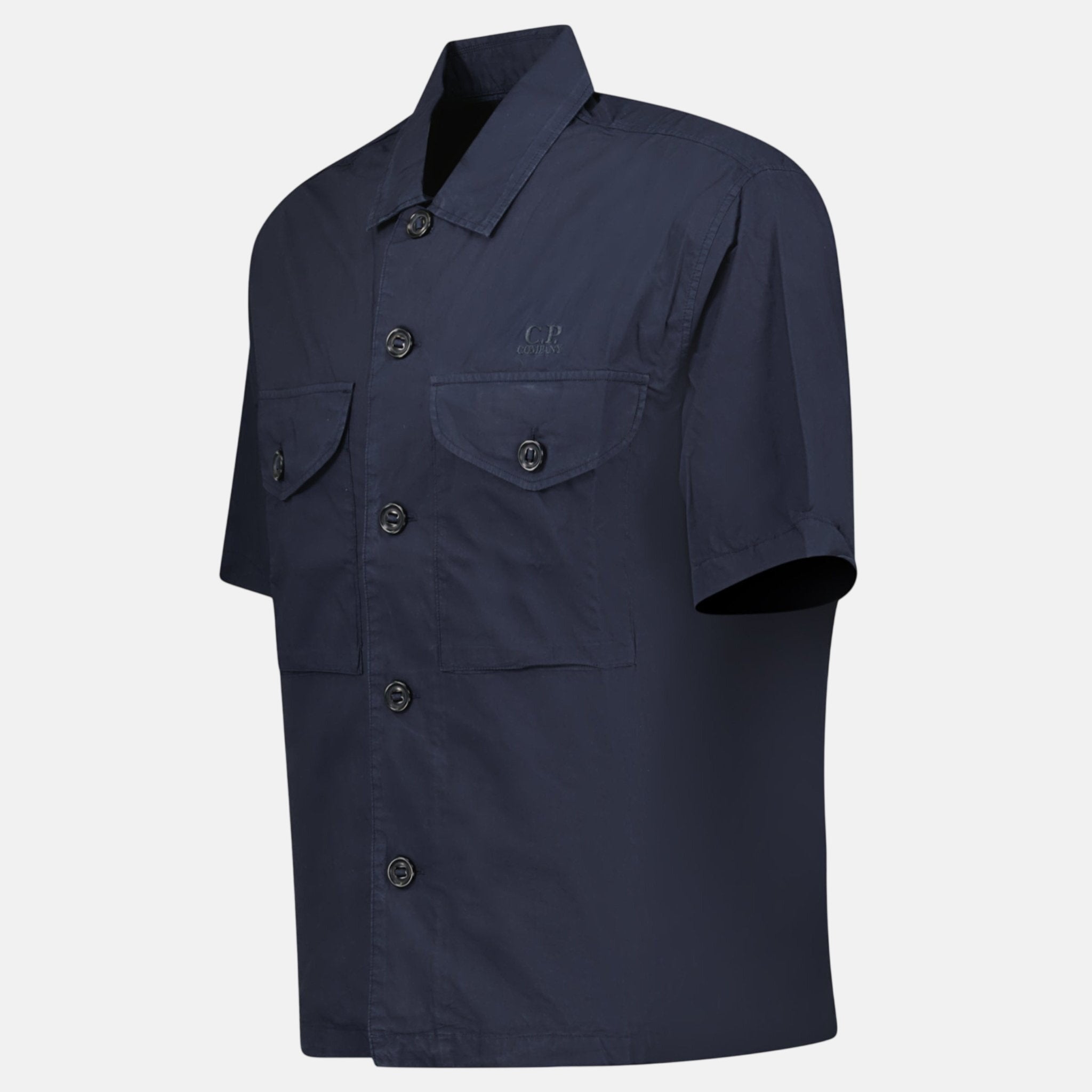 CP Company Popeline Boxy Short Sleeve Shirt Total Eclipse - northern threads