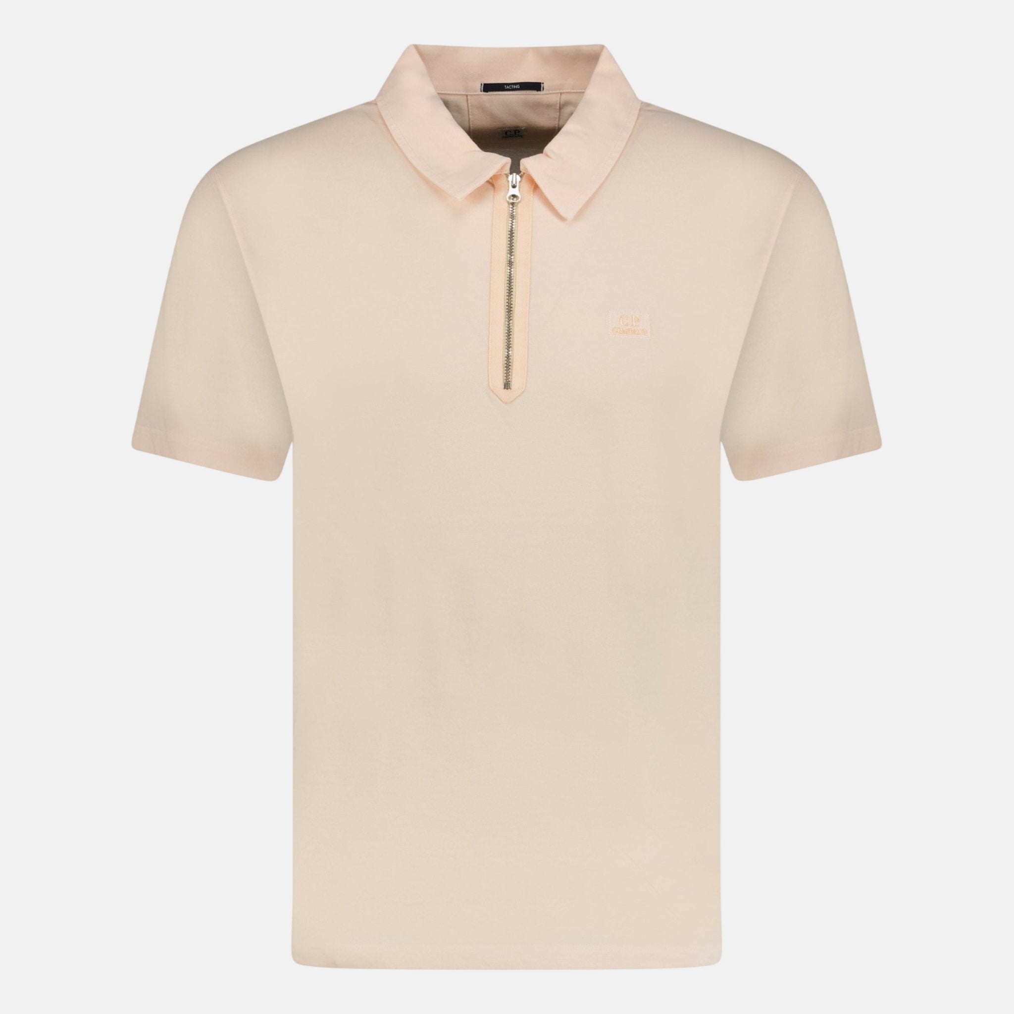 CP Company Tacting Piquet Zip Polo Shirt Pink - B28 - northern threads uk