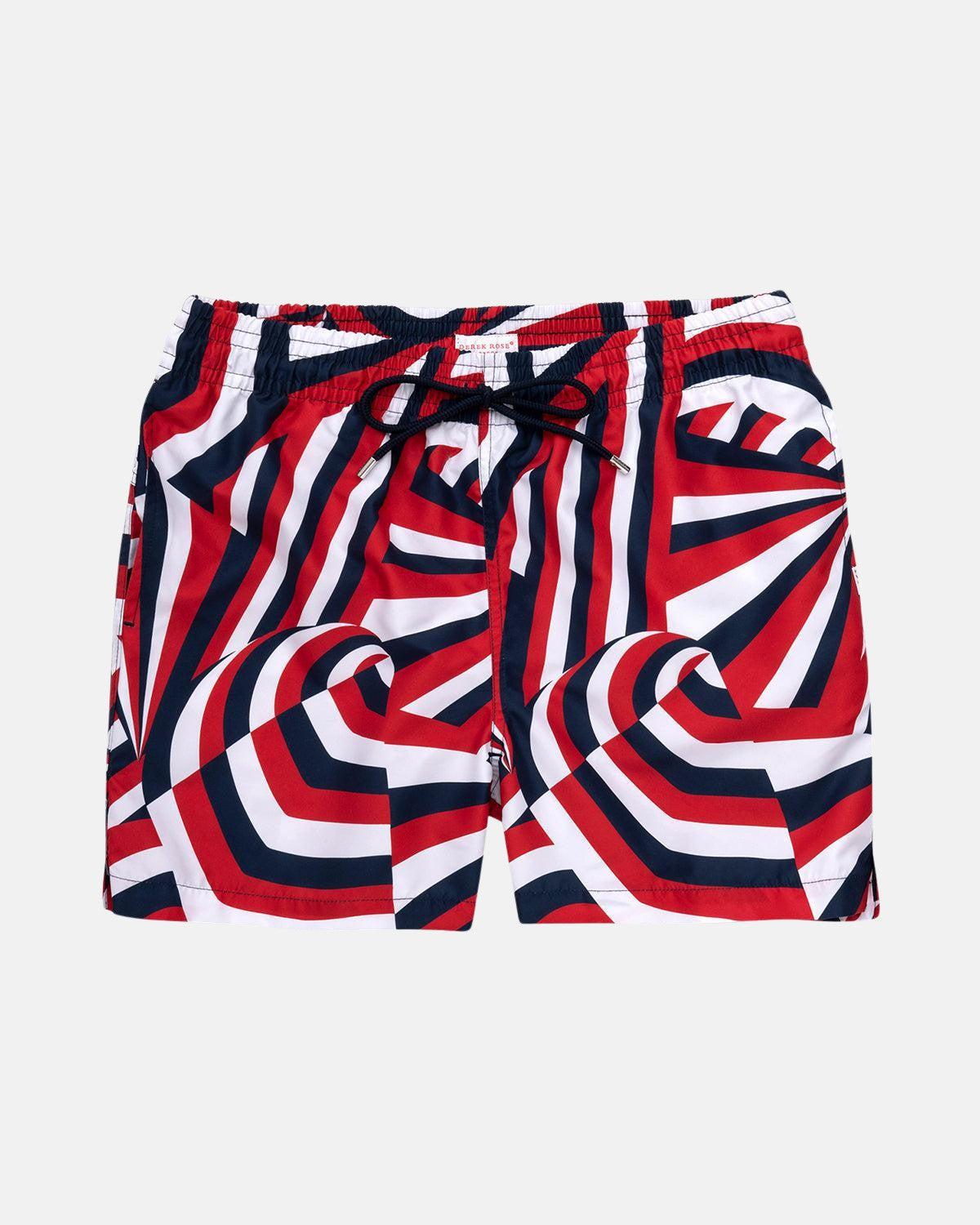DEREK ROSE MAUI 28 SWIM SHORTS RED - DEREK-ROSE-9765-MAUI028RED-S - northern threads uk