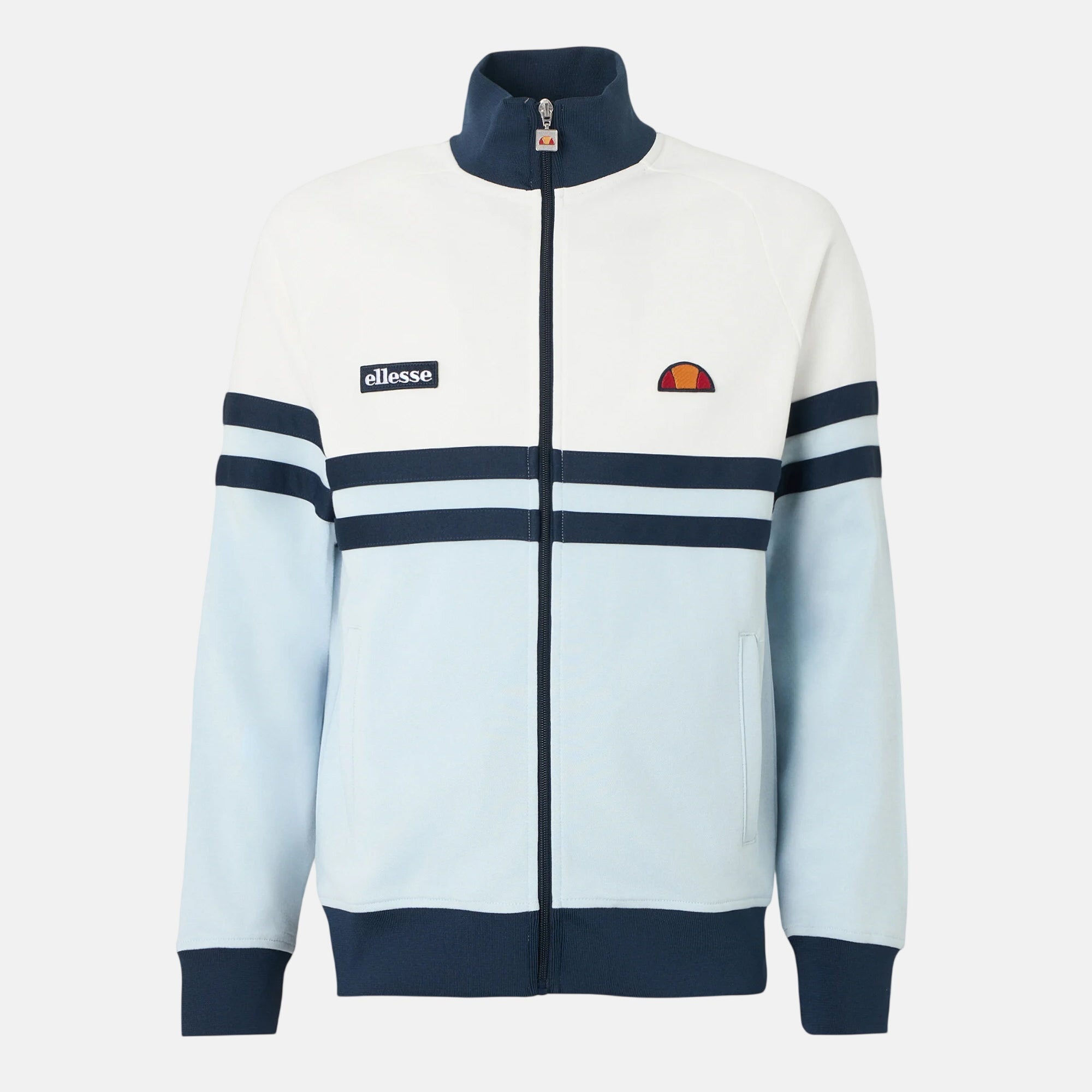 Ellesse Rimini Track Top Jacket Off White Light Blue - SPR1067-M - northern threads uk