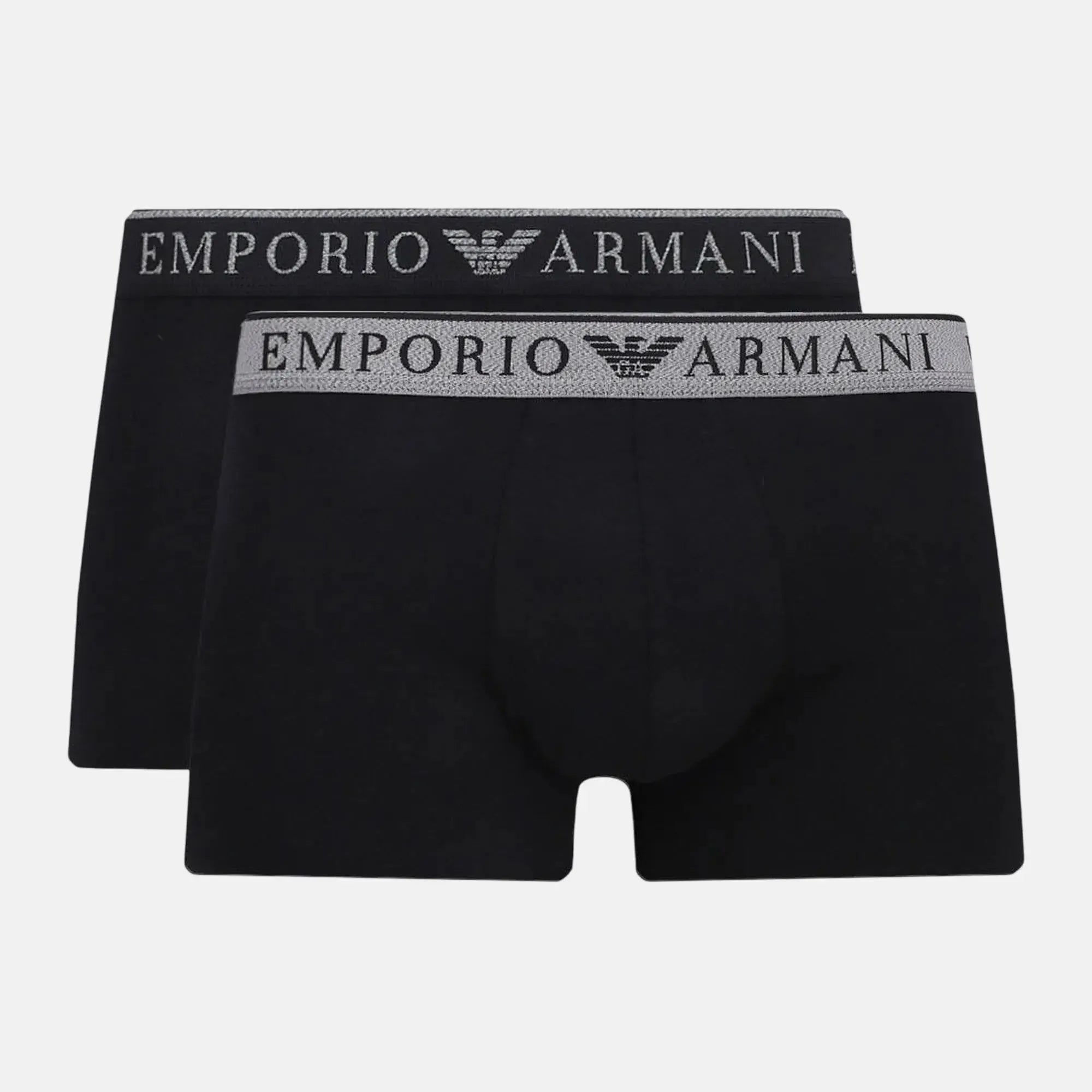 Emporio Armani Stretch Cotton Endurance Logo 2 Pack Trunks Black - SPR685-S - northern threads uk