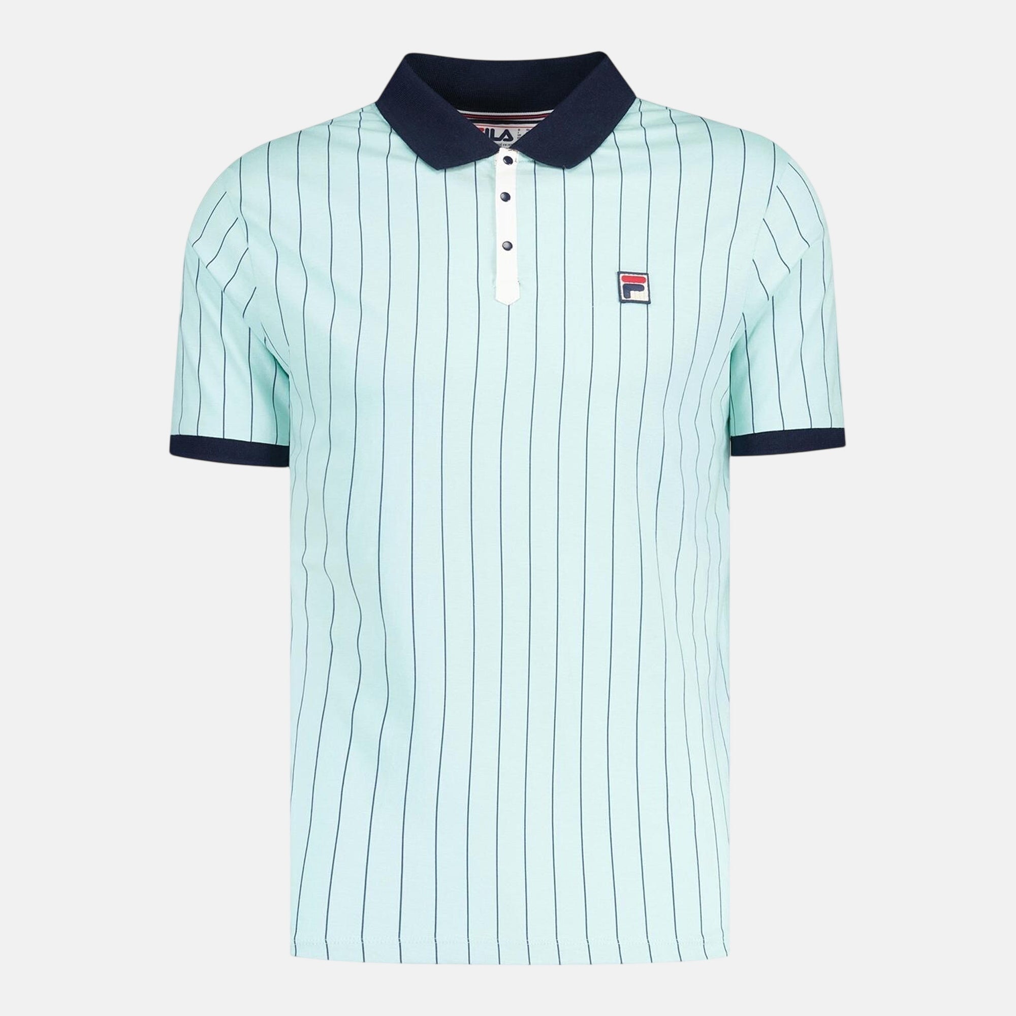 Fila BB1 Classic Striped Polo Shirt Surf Spray Fila Navy White - SPR1140-M - northern threads uk