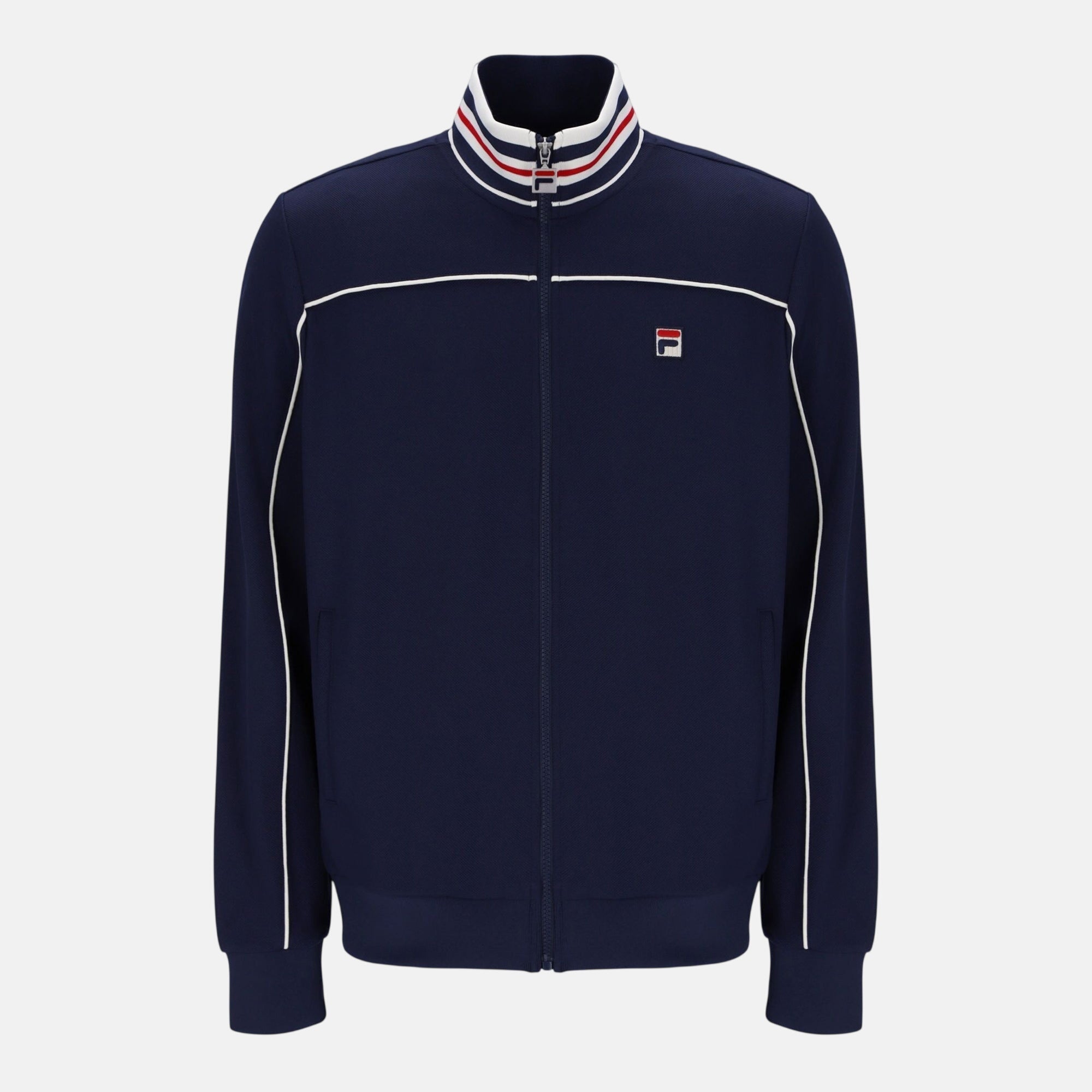Fila Federico Tipped Neck Track Top Jacket Fila Navy - SPR1132-M - northern threads uk
