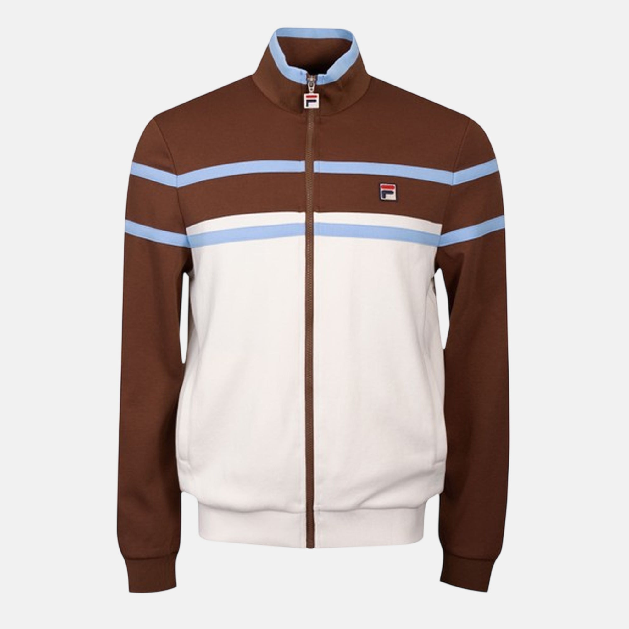 Fila Giovanni Contrast Panels Track Top Jacket Gardenia Cappucino Frozen Fjord - SPR1133-M - northern threads uk