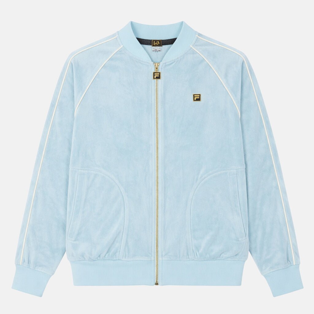 Fila Gold Fella Velour Track Top Jacket Sterling Blue Coconut Milk - SPR1237-M - northern threads uk