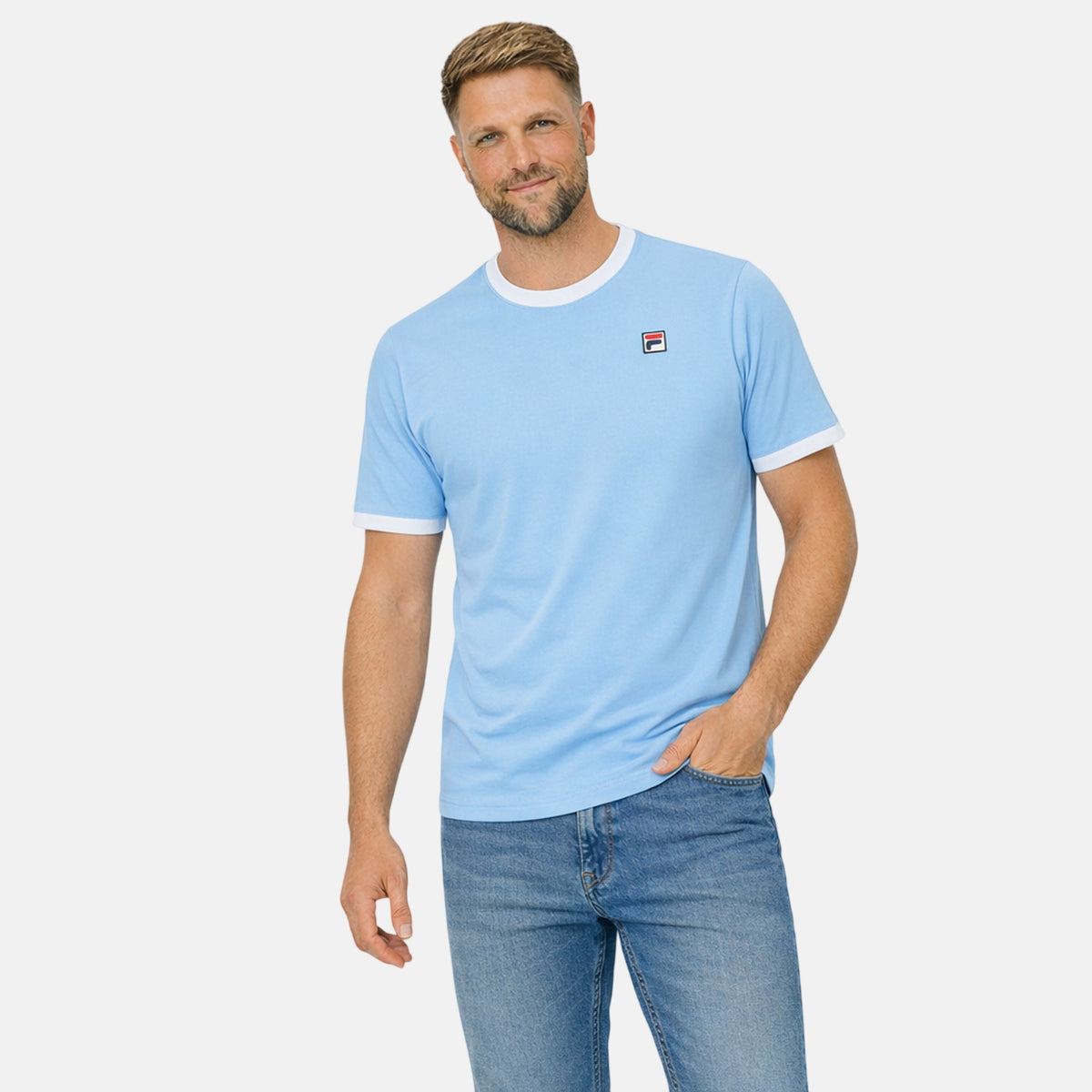 Fila Marconi T-Shirt Frozen Fjord White | Northern Threads Designer Menswear
