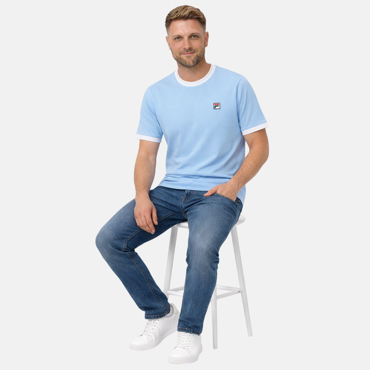 Fila Marconi T-Shirt Frozen Fjord White | Northern Threads Designer Menswear