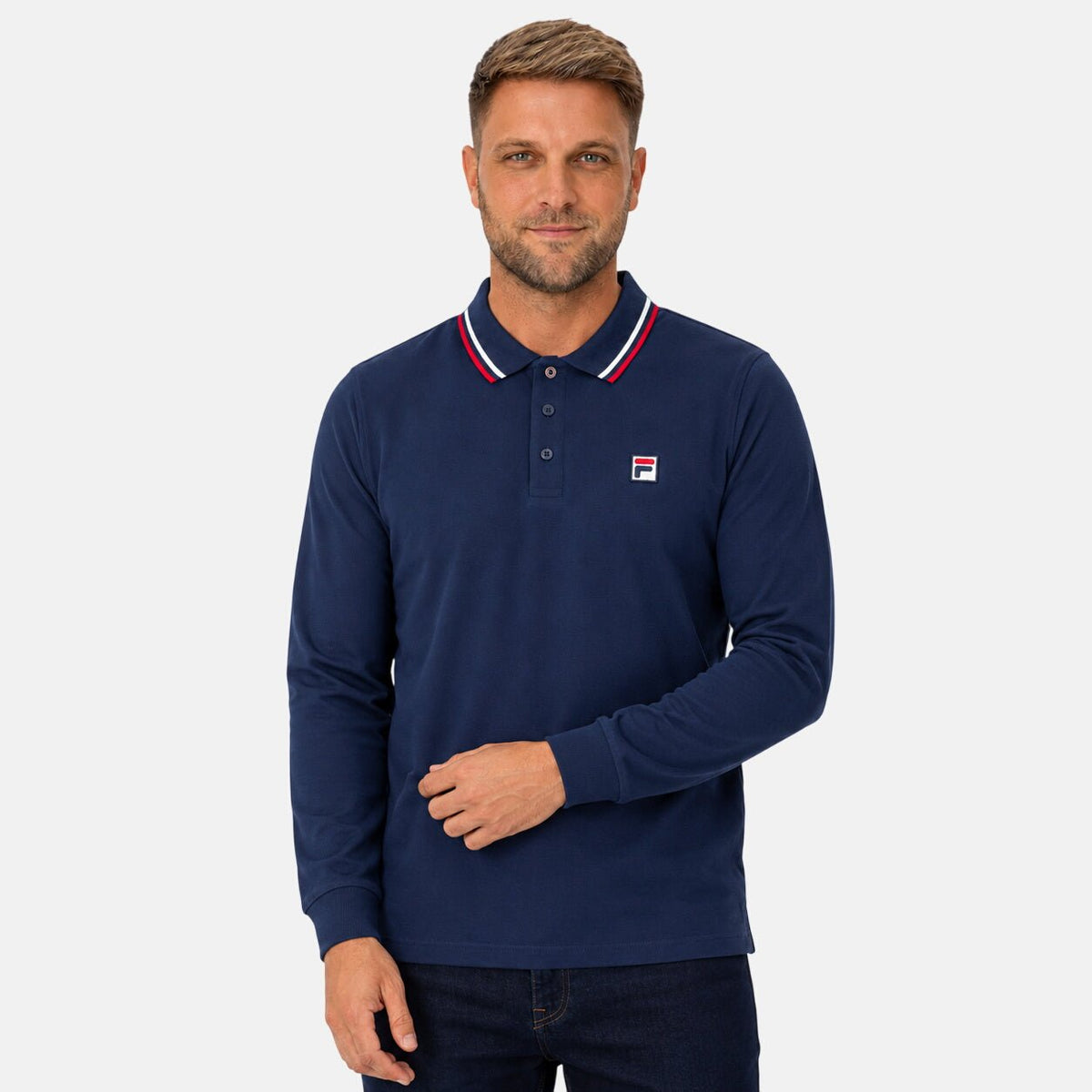 Fila Monte Tipped Collar Polo Shirt Fila Navy/Fila Red/White | Northern Threads Designer Menswear