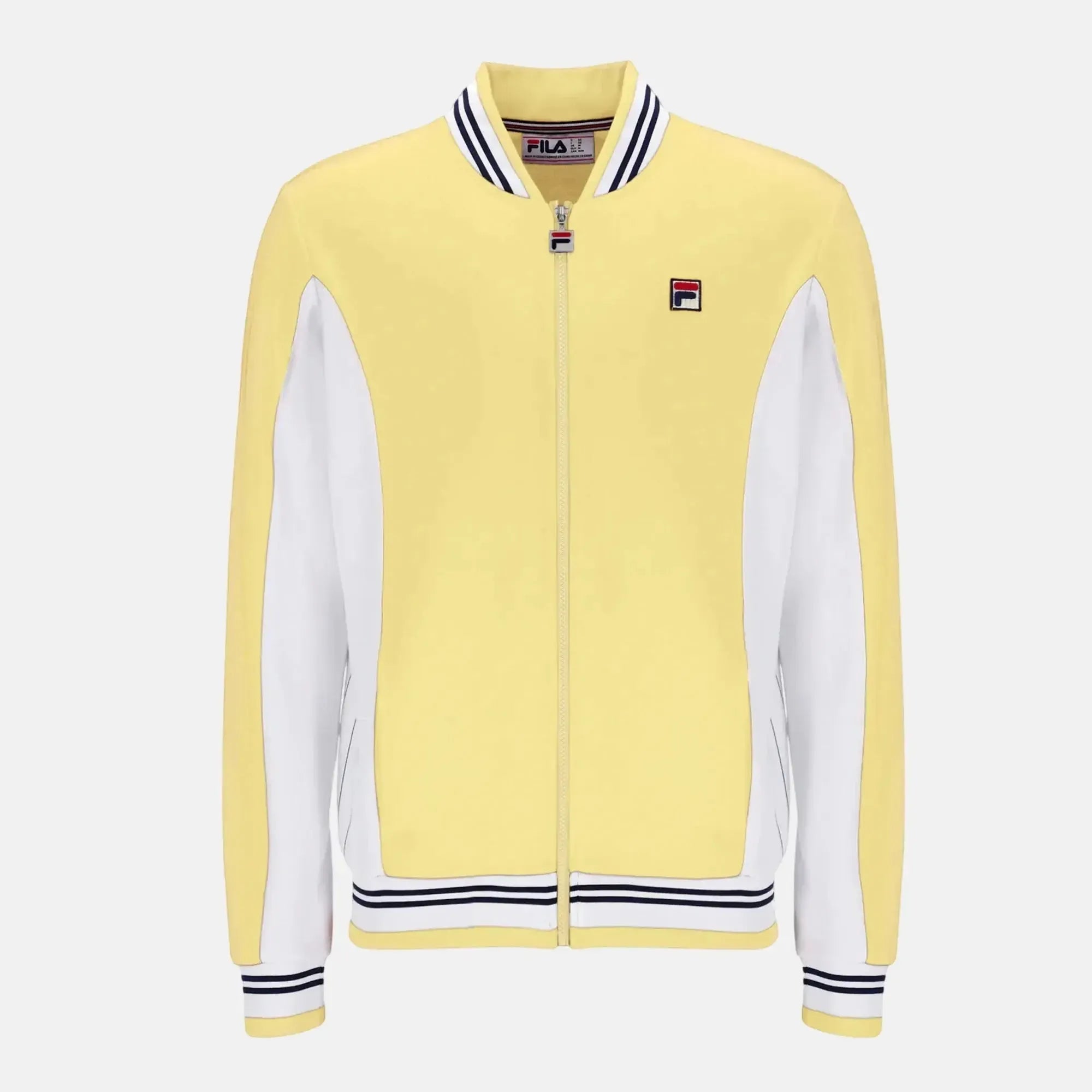Fila Settanta Baseball Track Top Jacket Raffia White Fila Navy - SPR742-M - northern threads uk