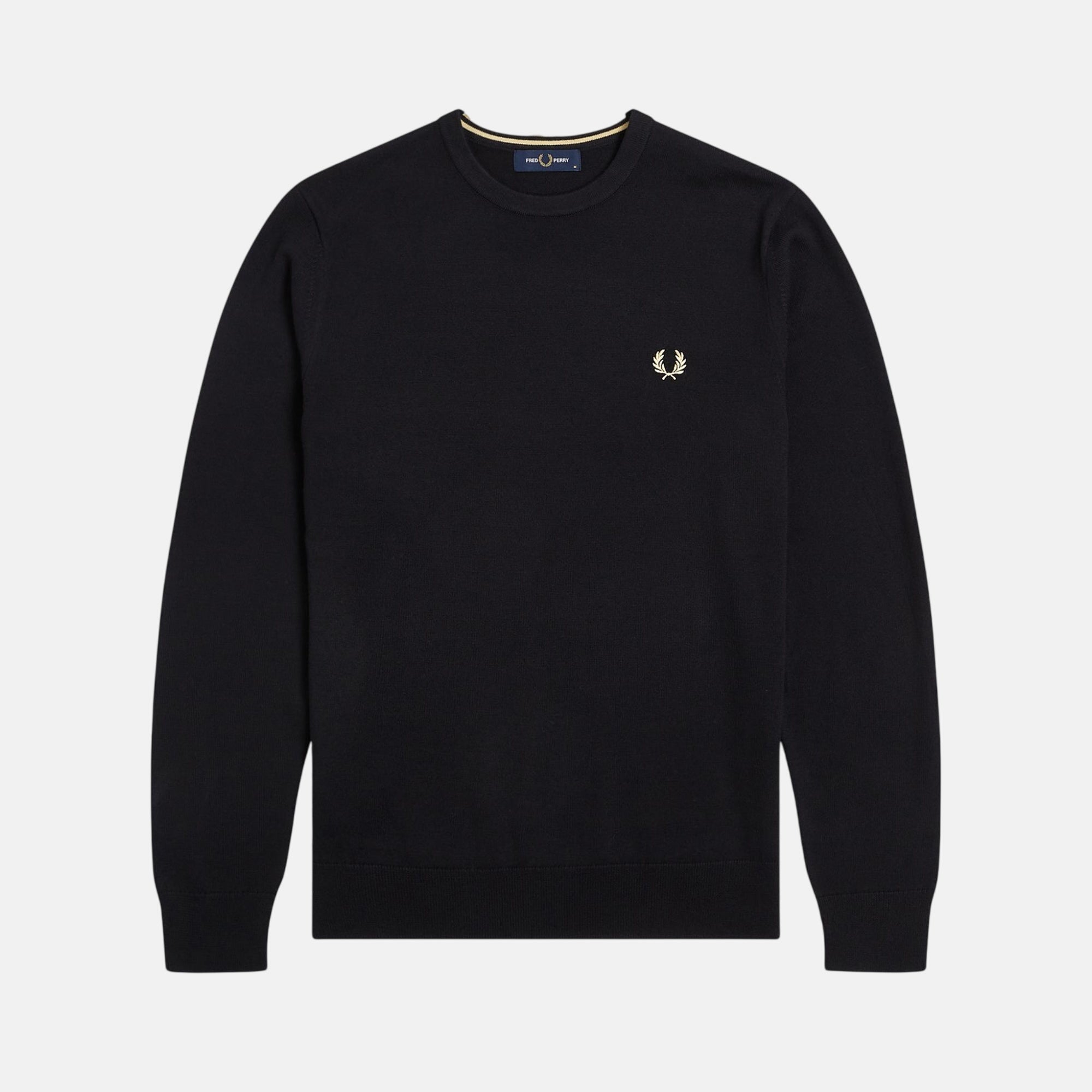 Fred Perry Classic Crew Neck Knit Jumper Black - SPR844-S - northern threads uk