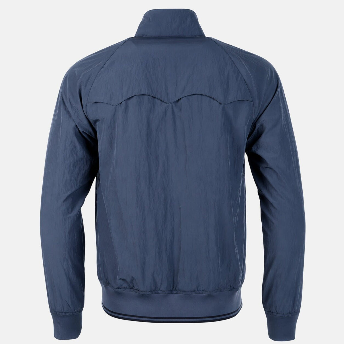 Fred Perry Crinkle Harrington Jacket Dark Airforce | Northern Threads Designer Menswear