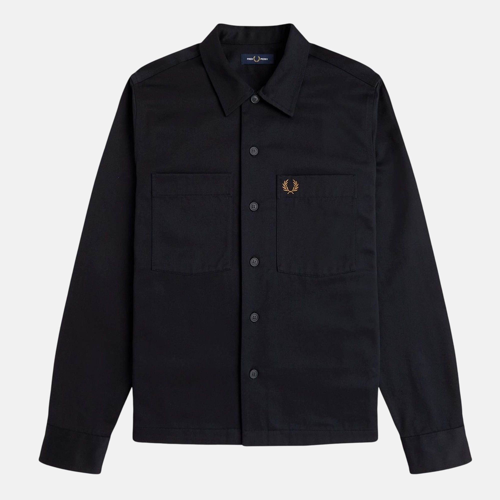 Fred Perry Twill Overshirt Black - SPR1115-M - northern threads uk