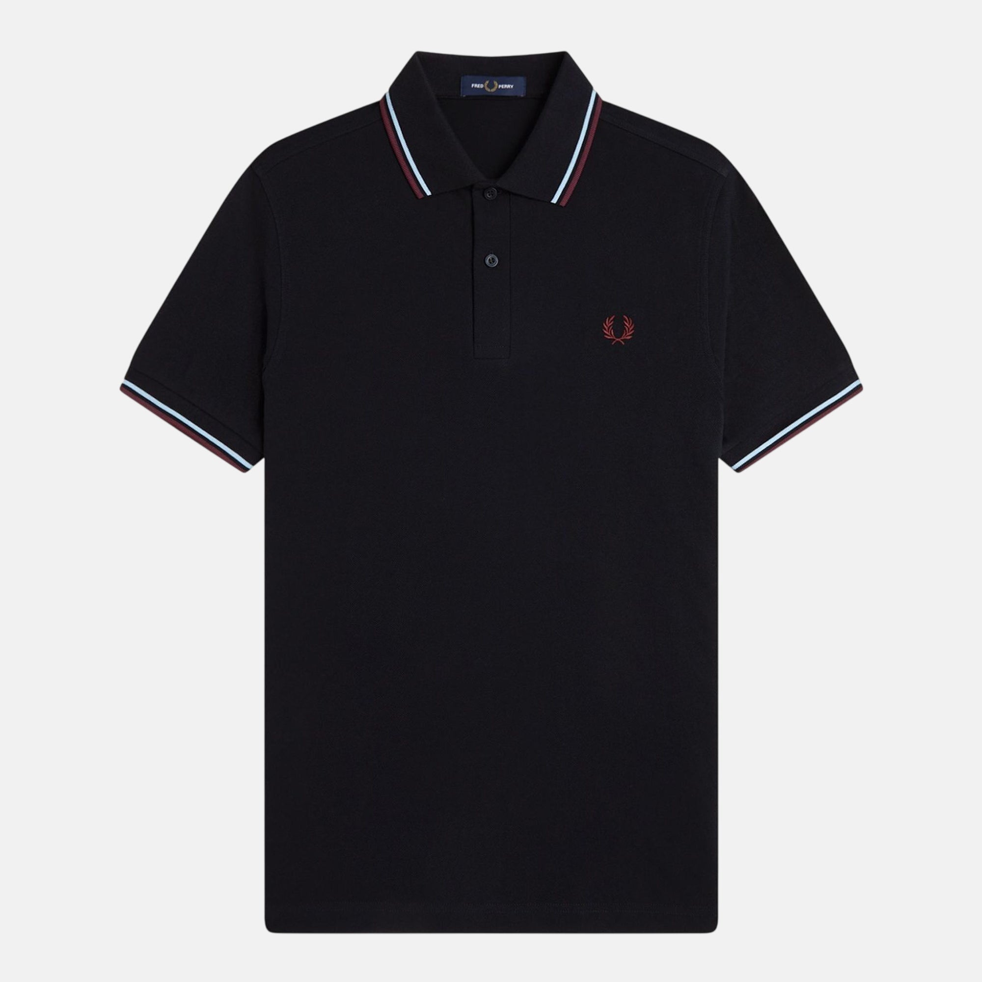 Fred Perry Twin Tipped Polo Shirt Black Ball Boy Blue Oxblood - SPR1109-M - northern threads uk