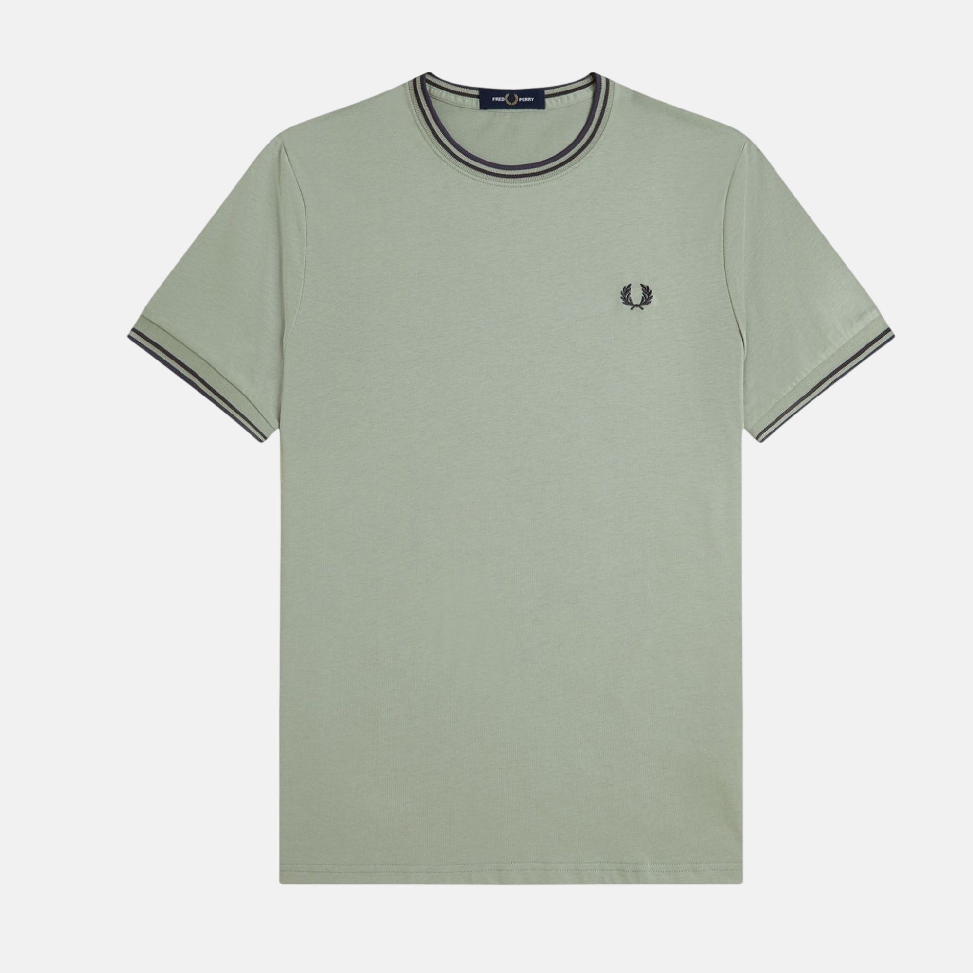 Fred Perry Twin Tipped T-Shirt Bay Leaf Dark Airforce Tennis Blue - SPR605-M - northern threads uk