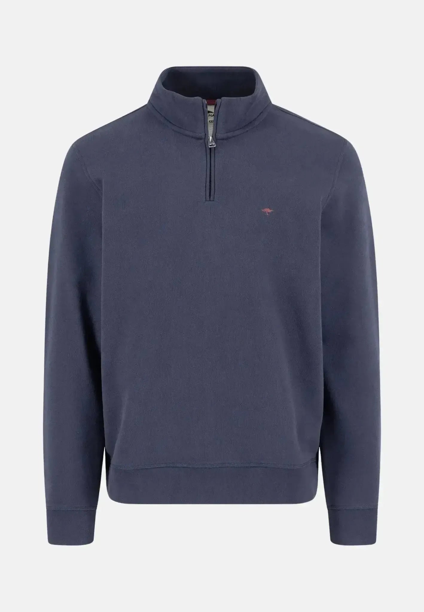 Fynch - Hatton 1/4 Zip Stand Collar Cotton Sweat Navy - 15141351-685-S - northern threads uk