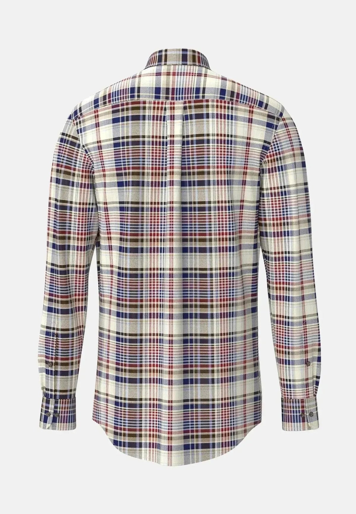 Fynch-Hatton Colourful Flannel Button Down Check Shirt Garnet Red | Northern Threads Designer Menswear