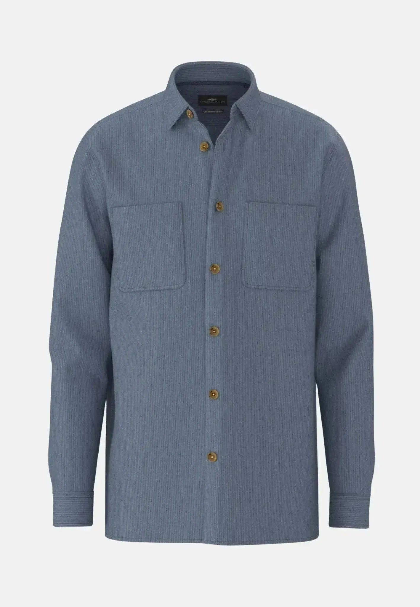 Fynch - Hatton Cotton Corduroy Overshirt Cloud Blue - 15098004-625-S - northern threads uk