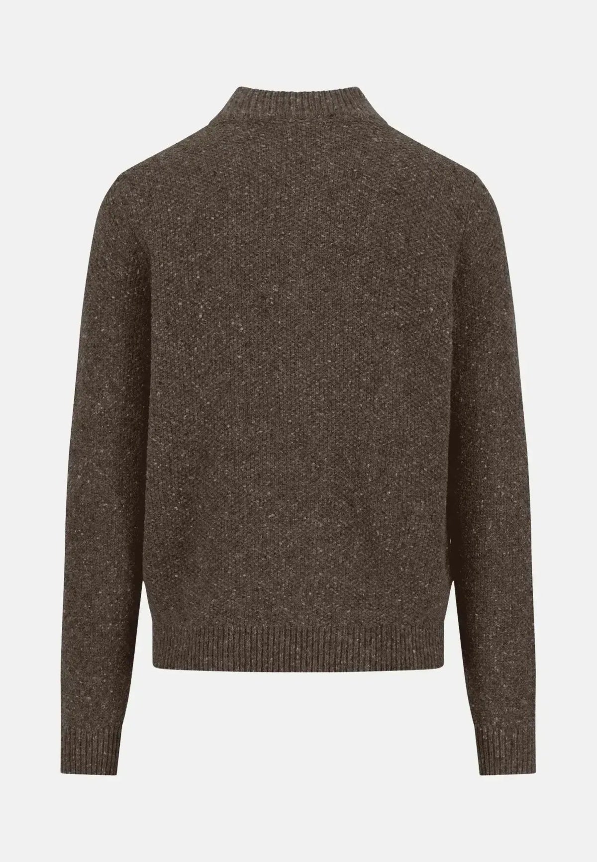 Fynch-Hatton Donegal Wool 1/4 Zip Cable Knit Dark Chocolate | Northern Threads Designer Menswear