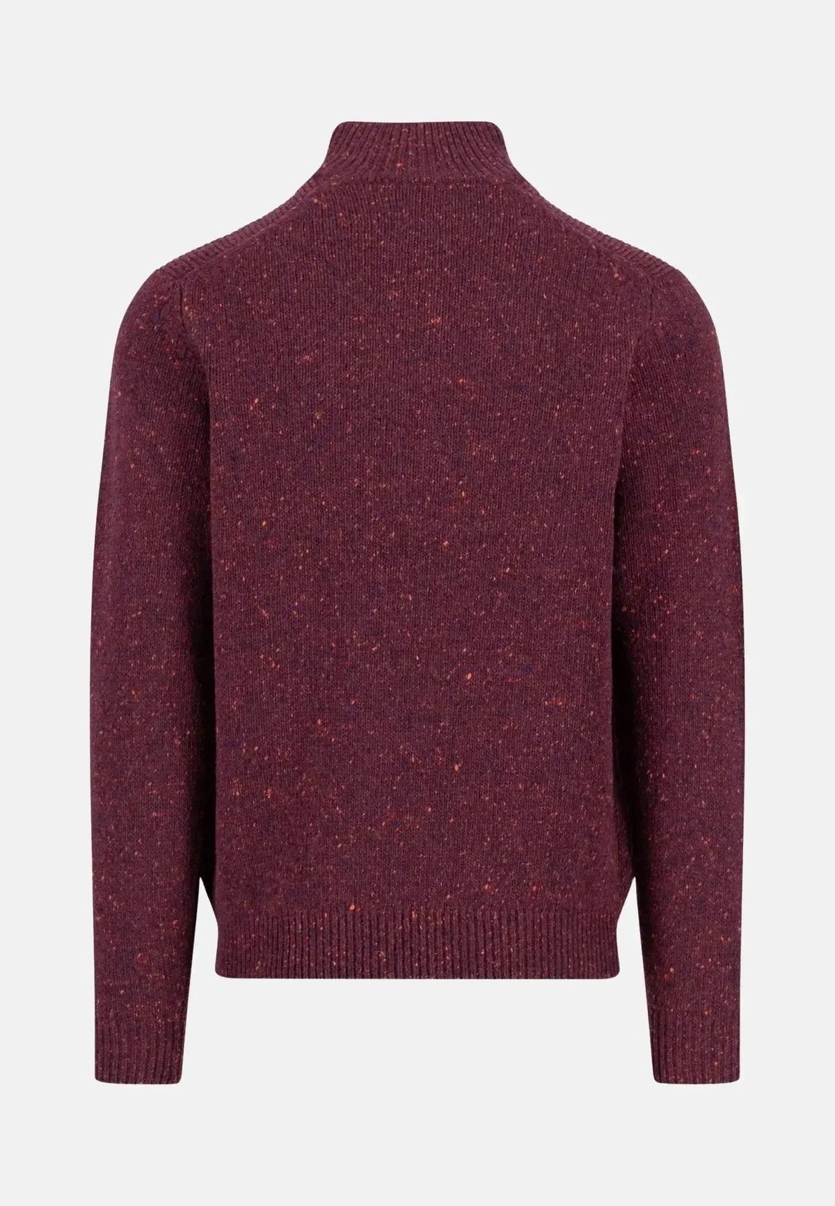 Fynch-Hatton Donegal Wool 1/4 Zip Knit Deep Merlot | Northern Threads Designer Menswear