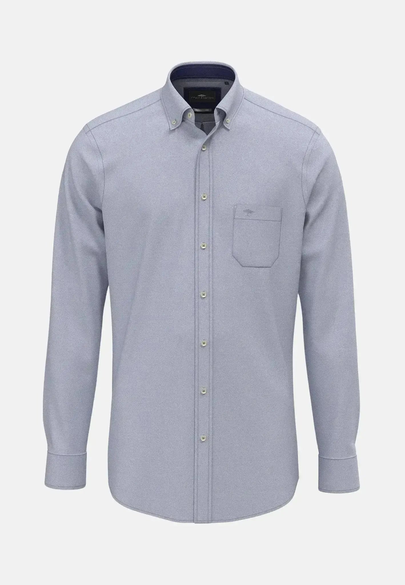 Fynch - Hatton Essential Flannel Button Down Shirt Crystal Blue - 15108280-604-S - northern threads uk