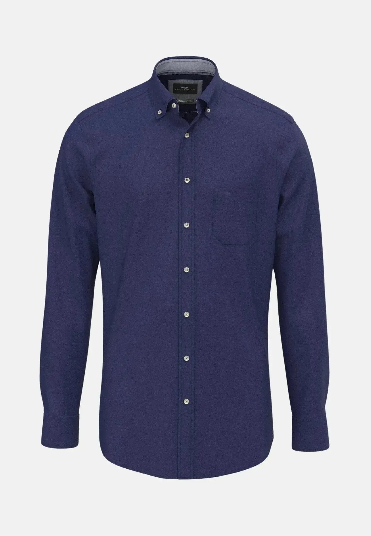 Fynch - Hatton Essential Flannel Button Down Shirt Navy - 15108280-685-S - northern threads uk